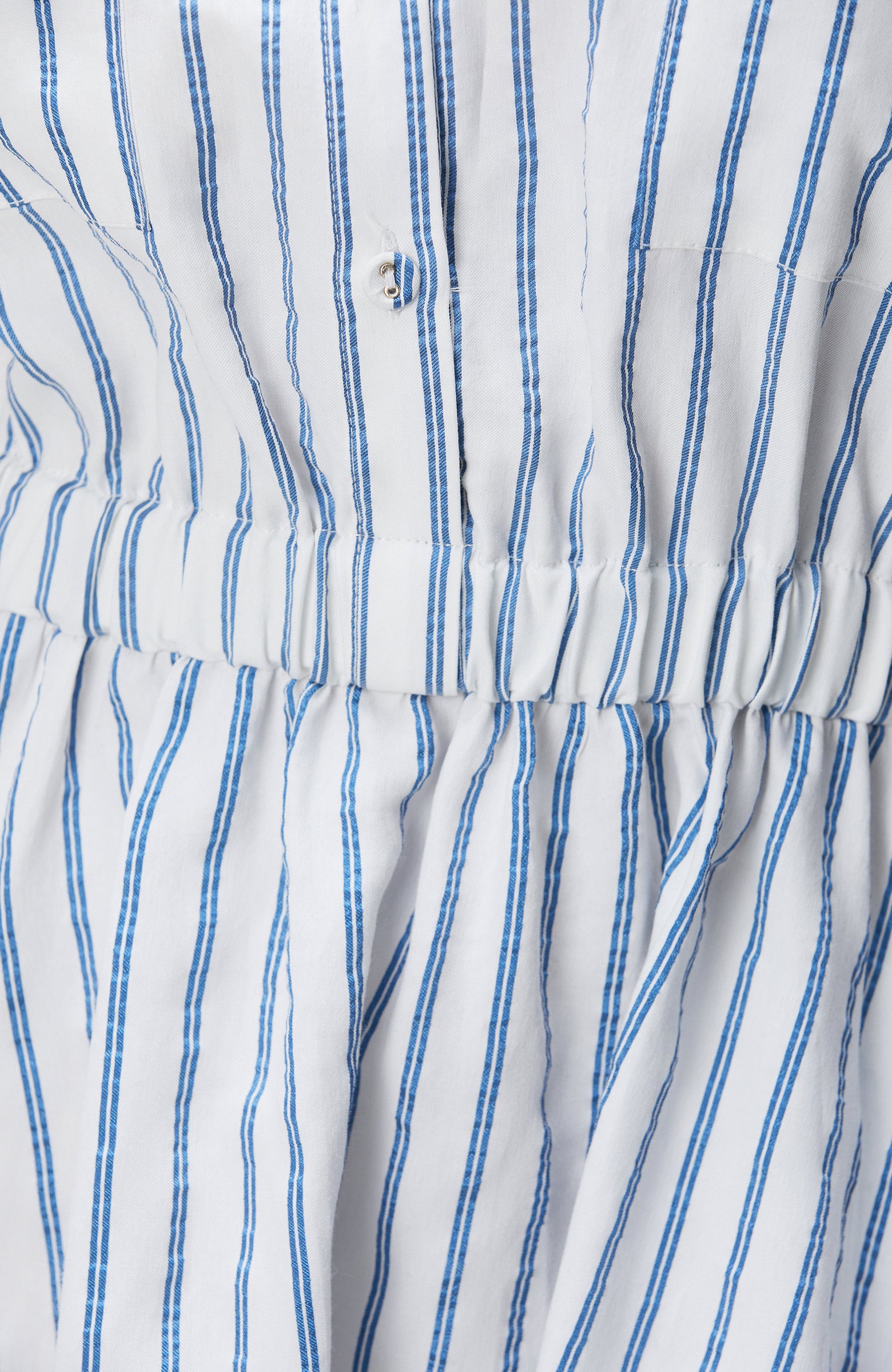 WOMEN'S Blue White Striped Midi Dress