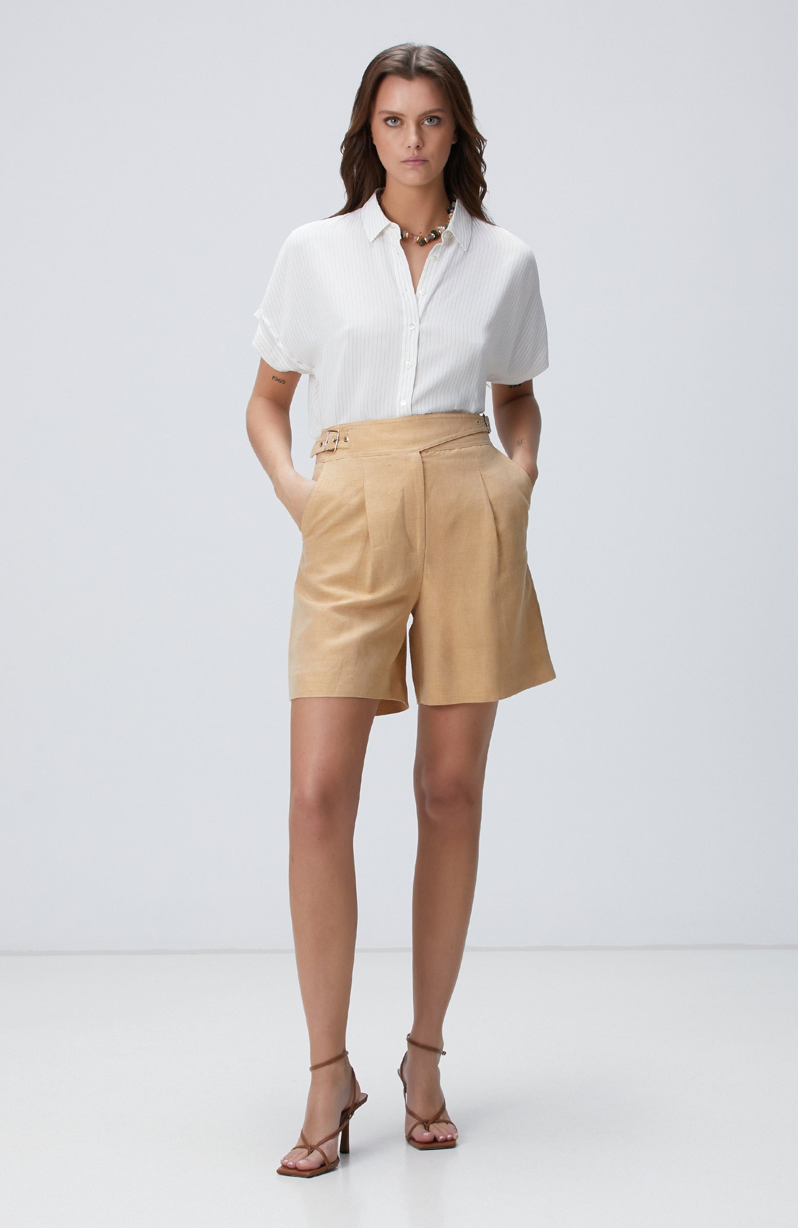 WOMEN'S Broken White Striped Shirt