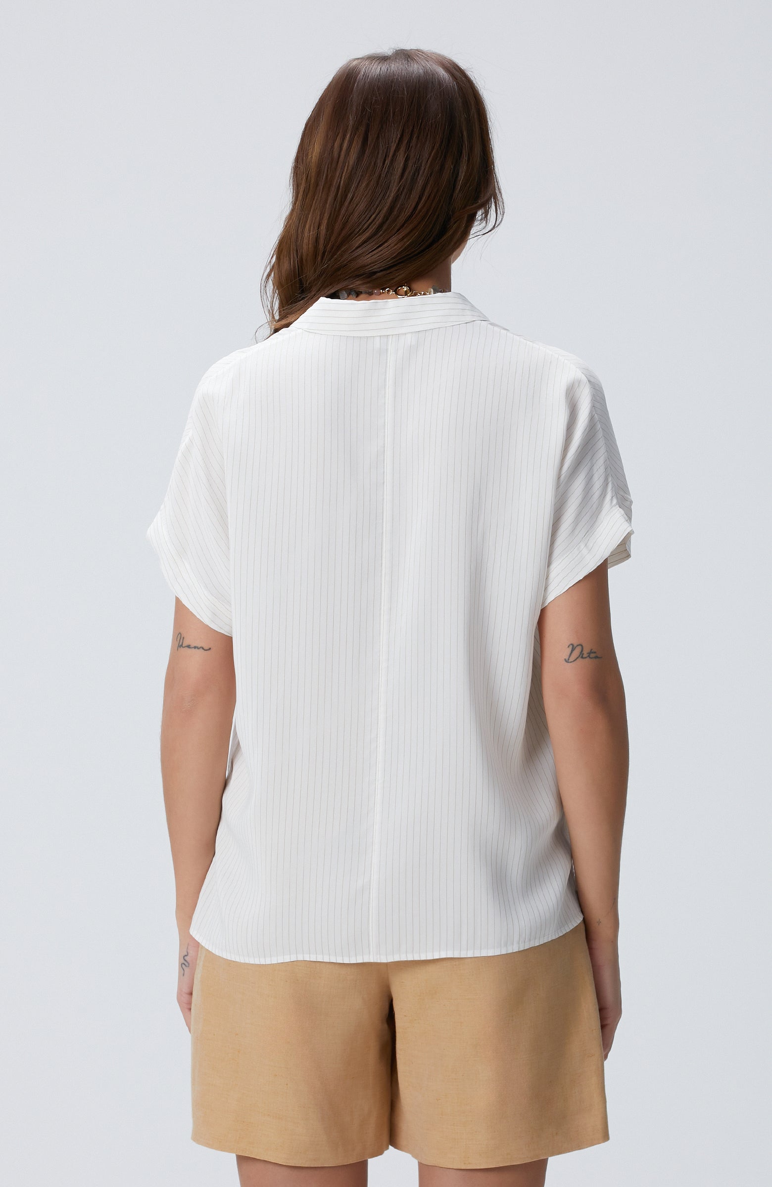 WOMEN'S Broken White Striped Shirt