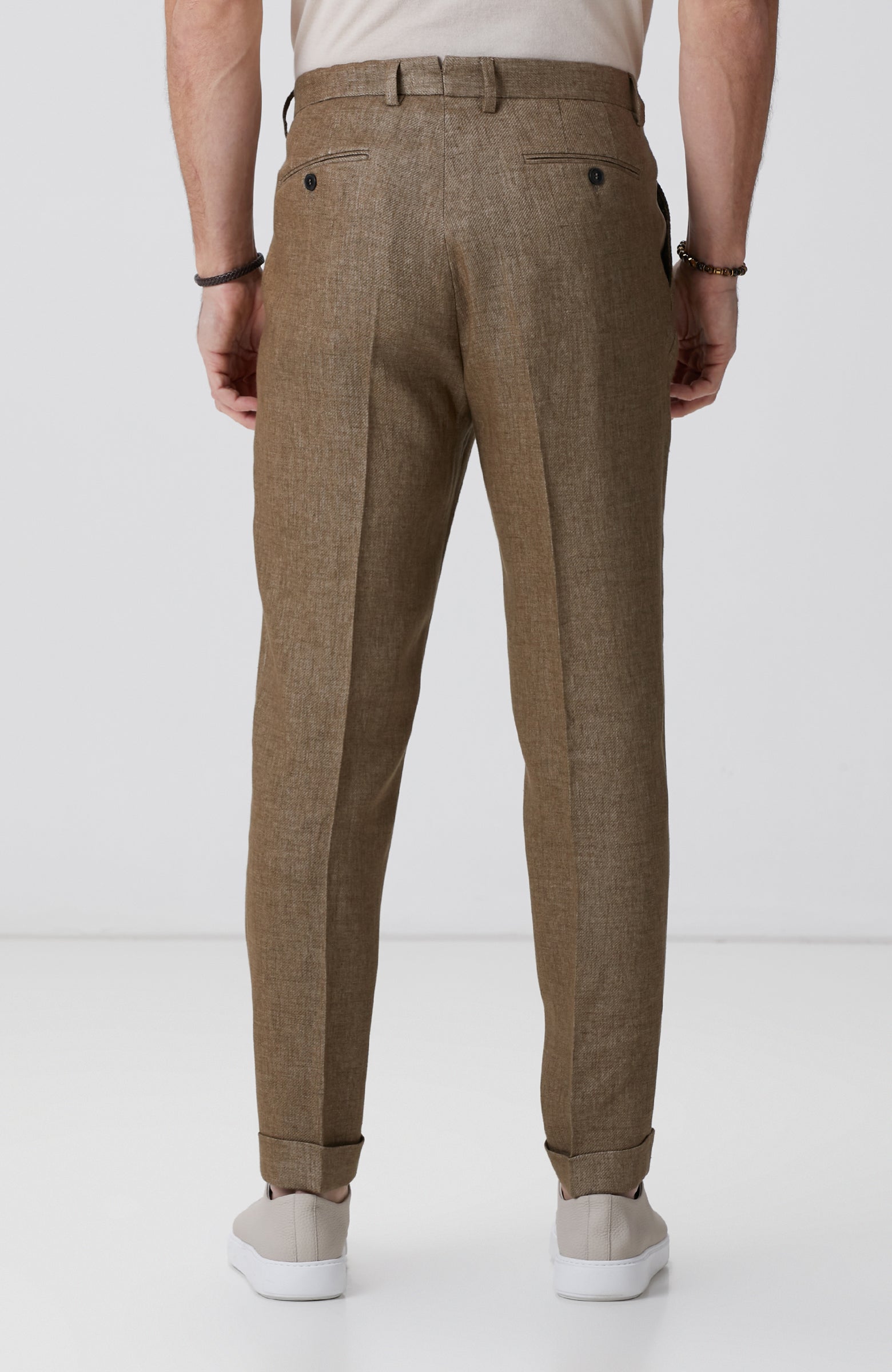 MEN'S Camel Linen Blend Pants