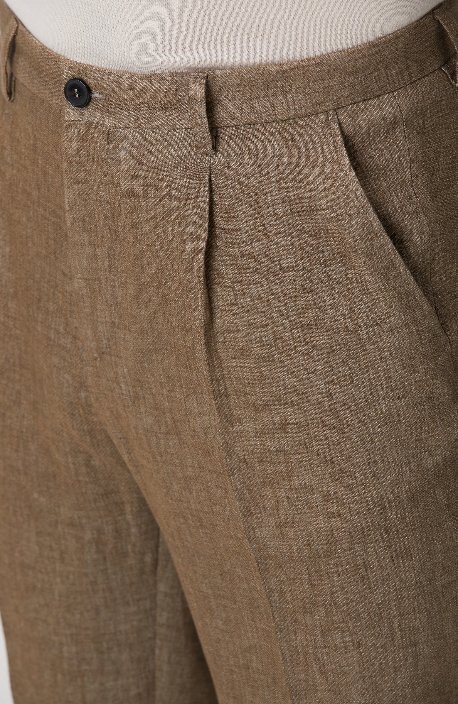 MEN'S Camel Linen Blend Pants
