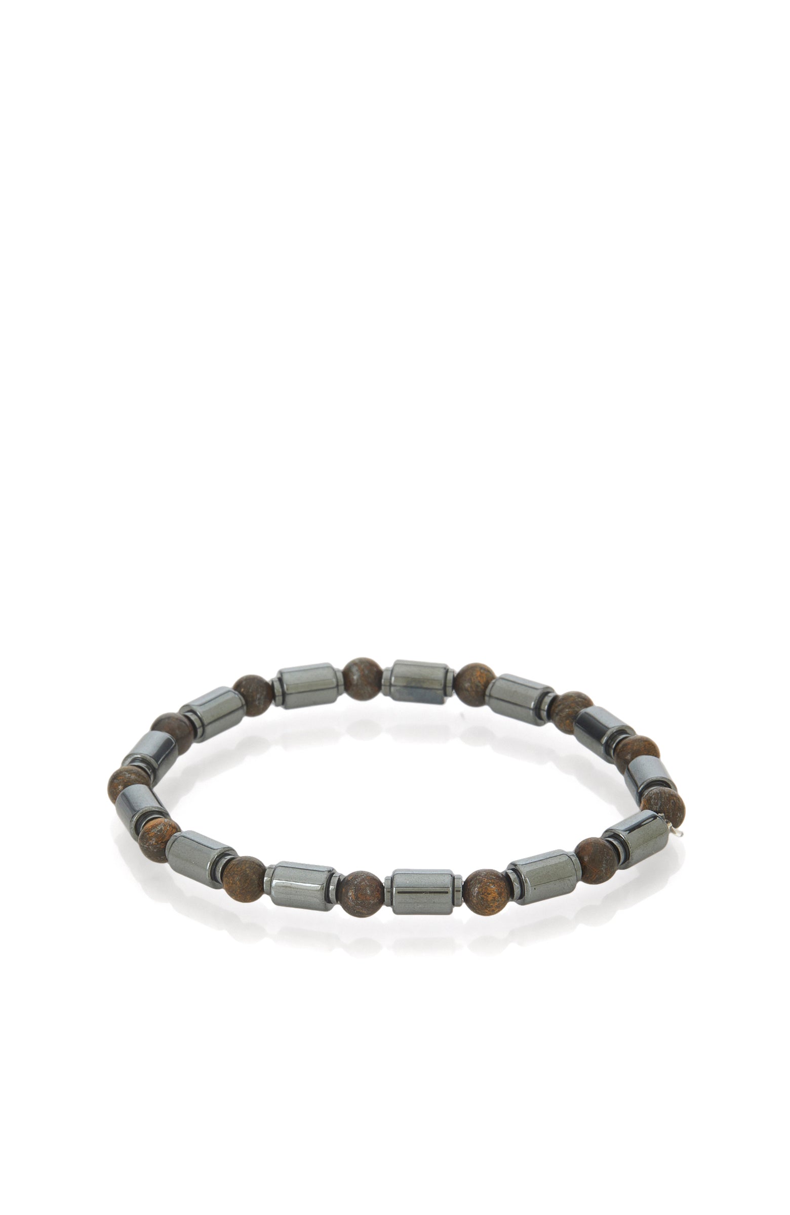 MEN'S Brown Jasper Hematite Blend Bracelet