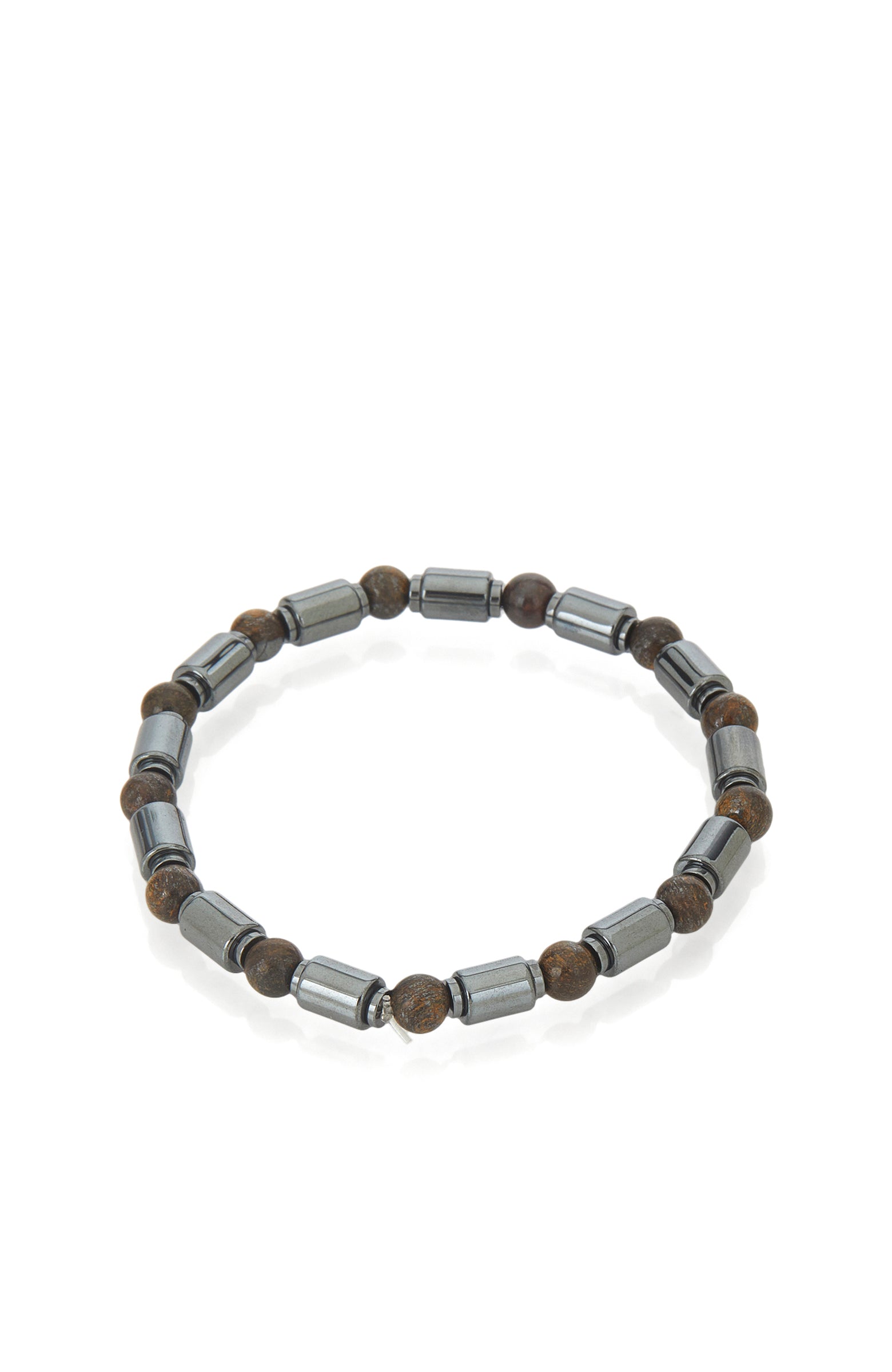 MEN'S Brown Jasper Hematite Blend Bracelet