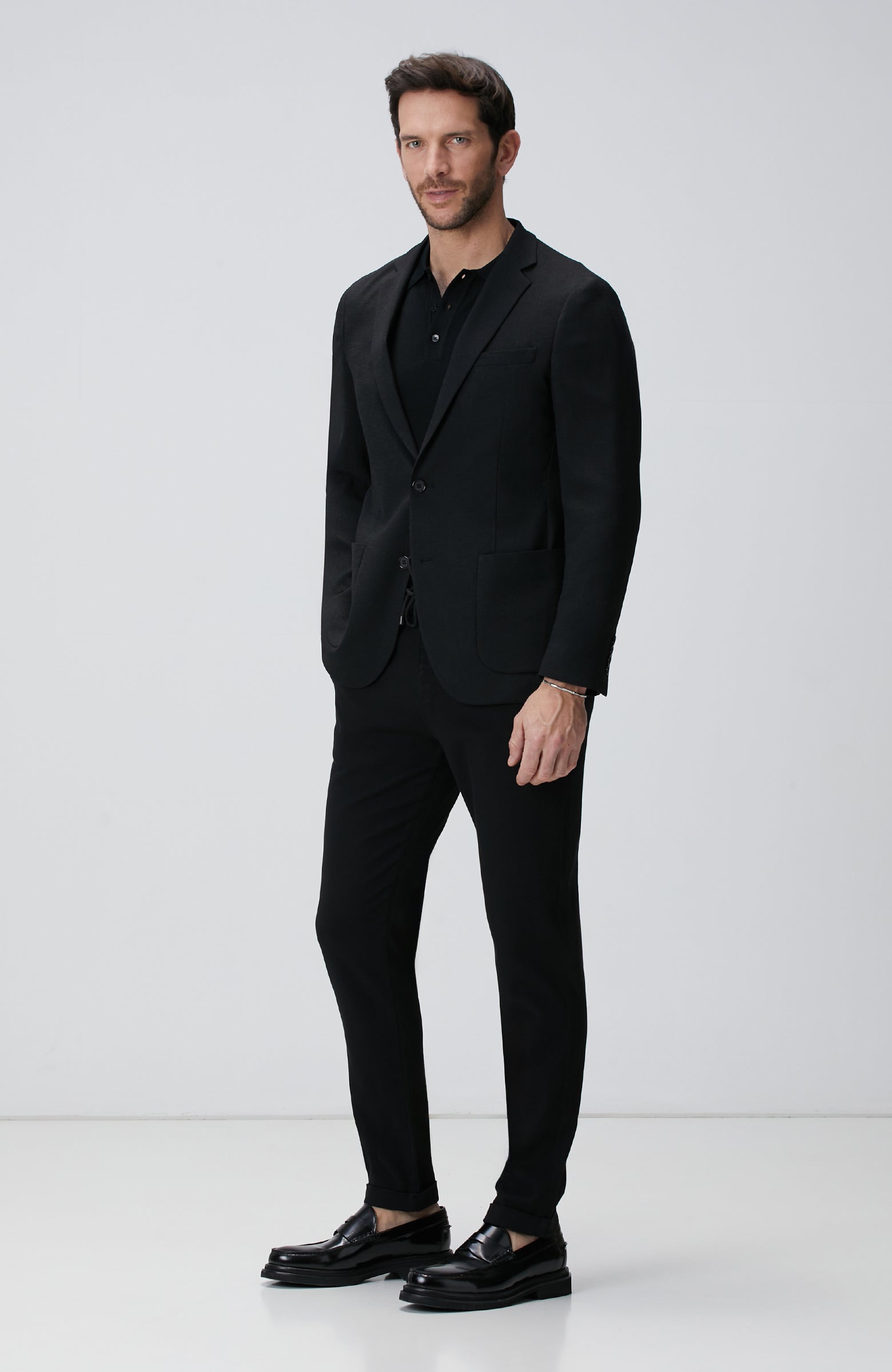 MEN'S N-Tech Black Polo Neck Sweater