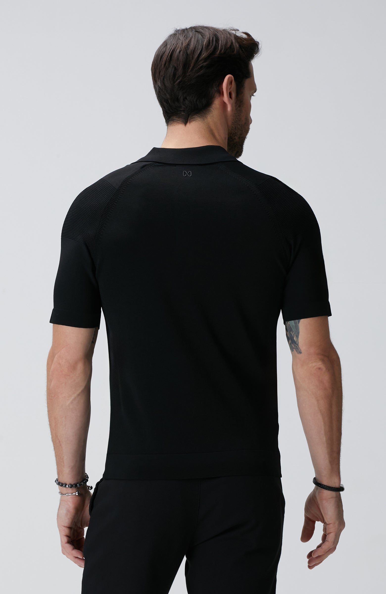 MEN'S N-Tech Black Polo Neck Sweater
