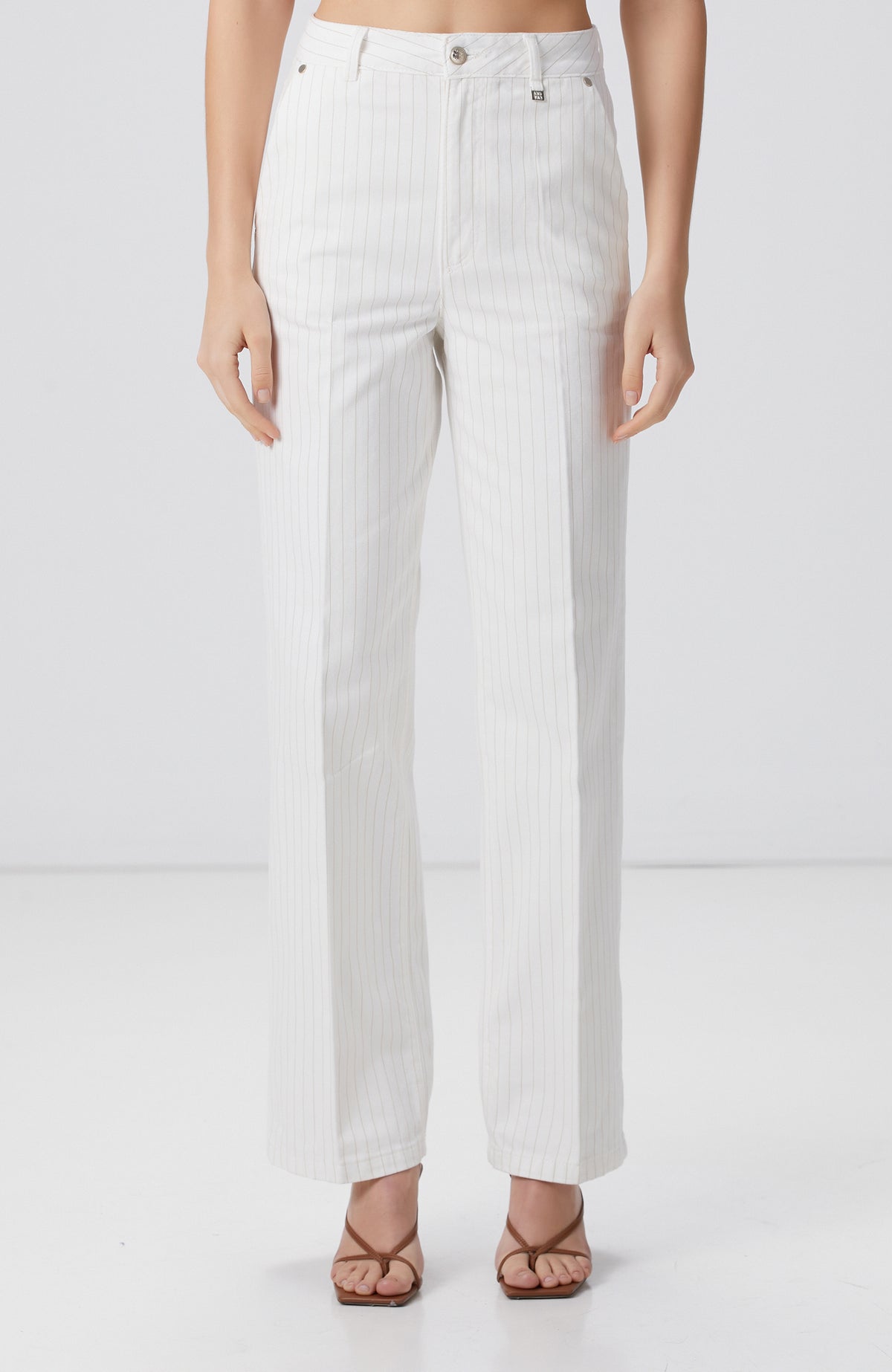 WOMEN'S Off-White Striped Denim Pants