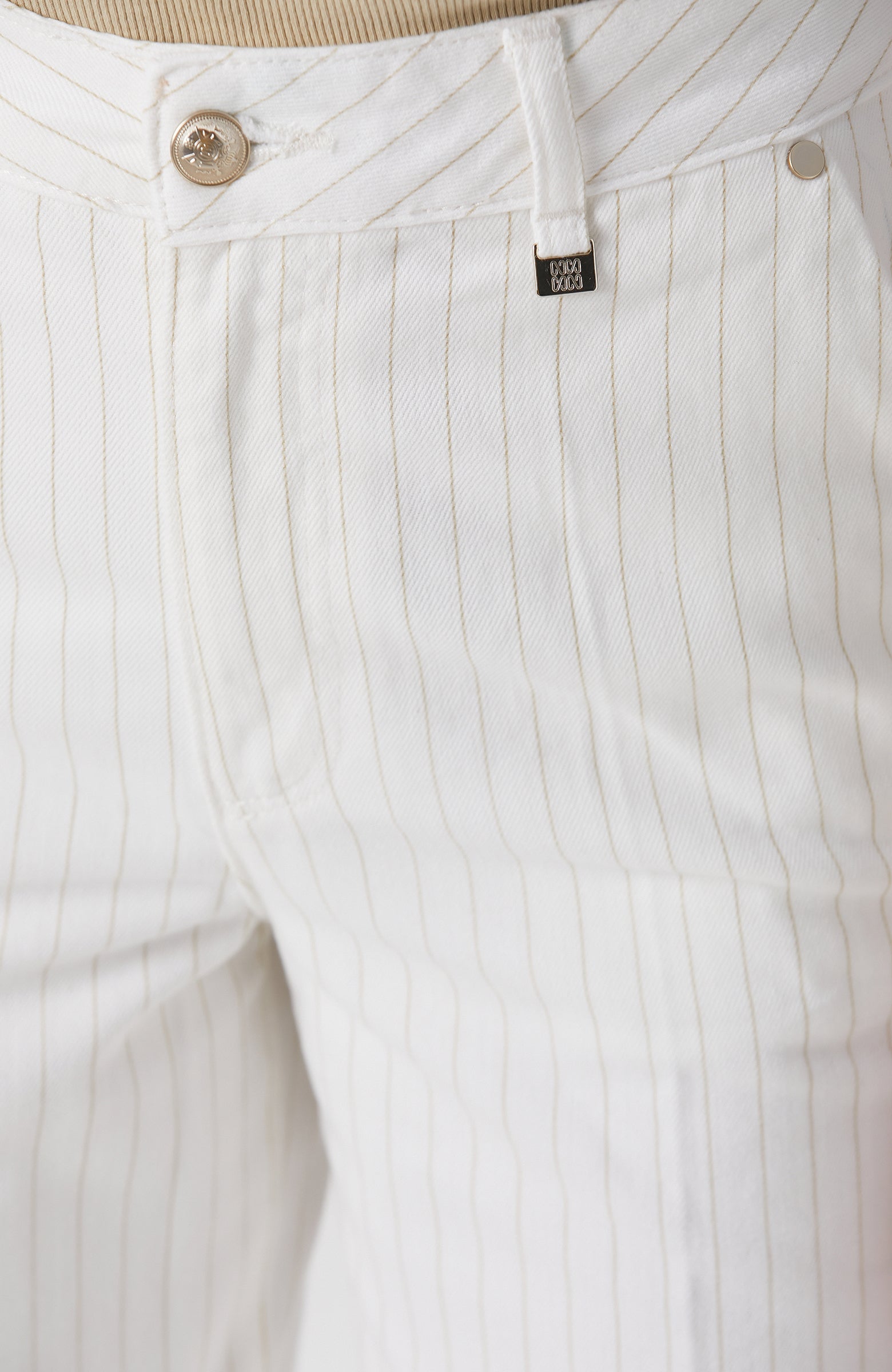 WOMEN'S Off-White Striped Denim Pants