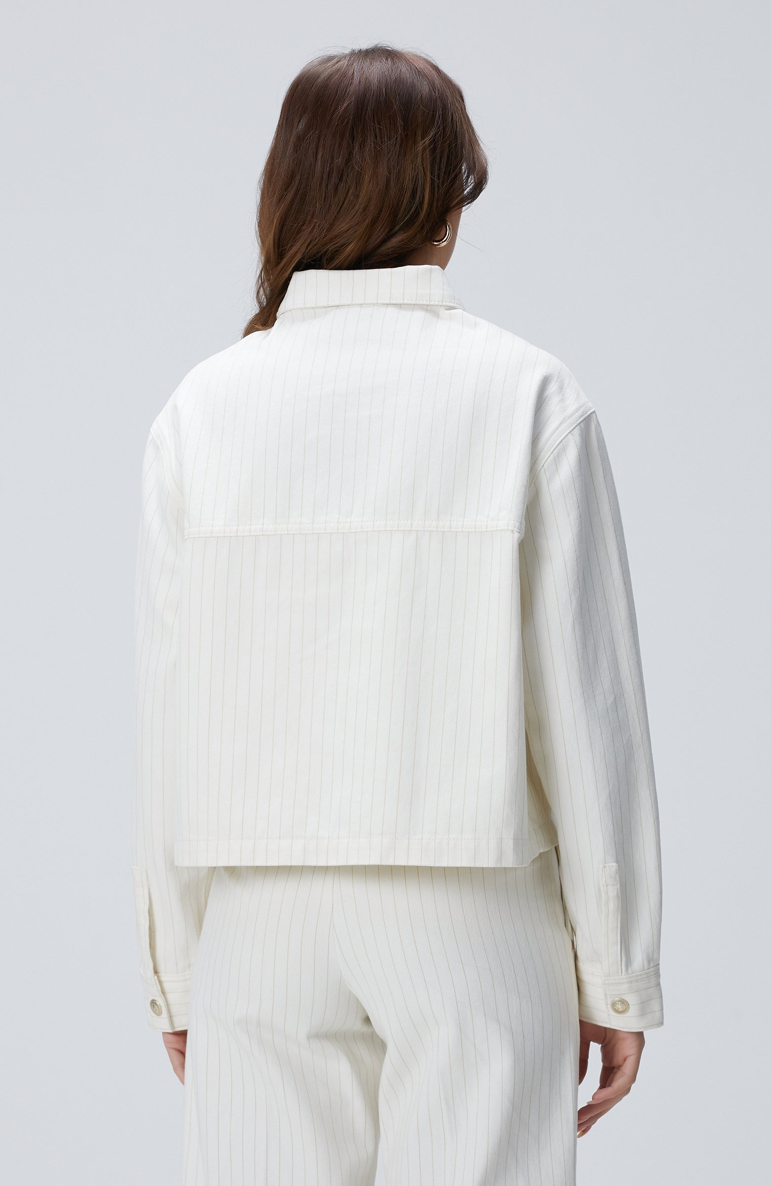 WOMEN'S Striped Denim Coat