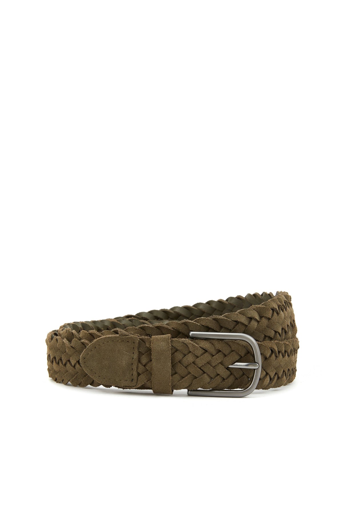 MEN'S Khaki Knit Suede Belt