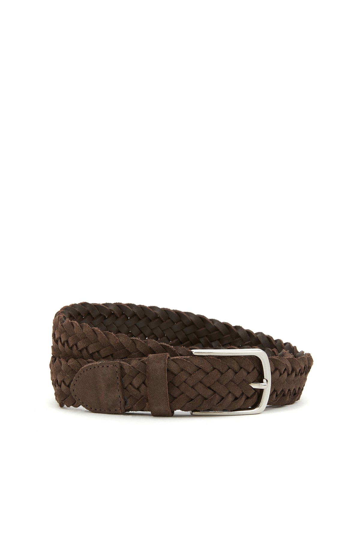 MEN'S Brown Knit Suede Belt