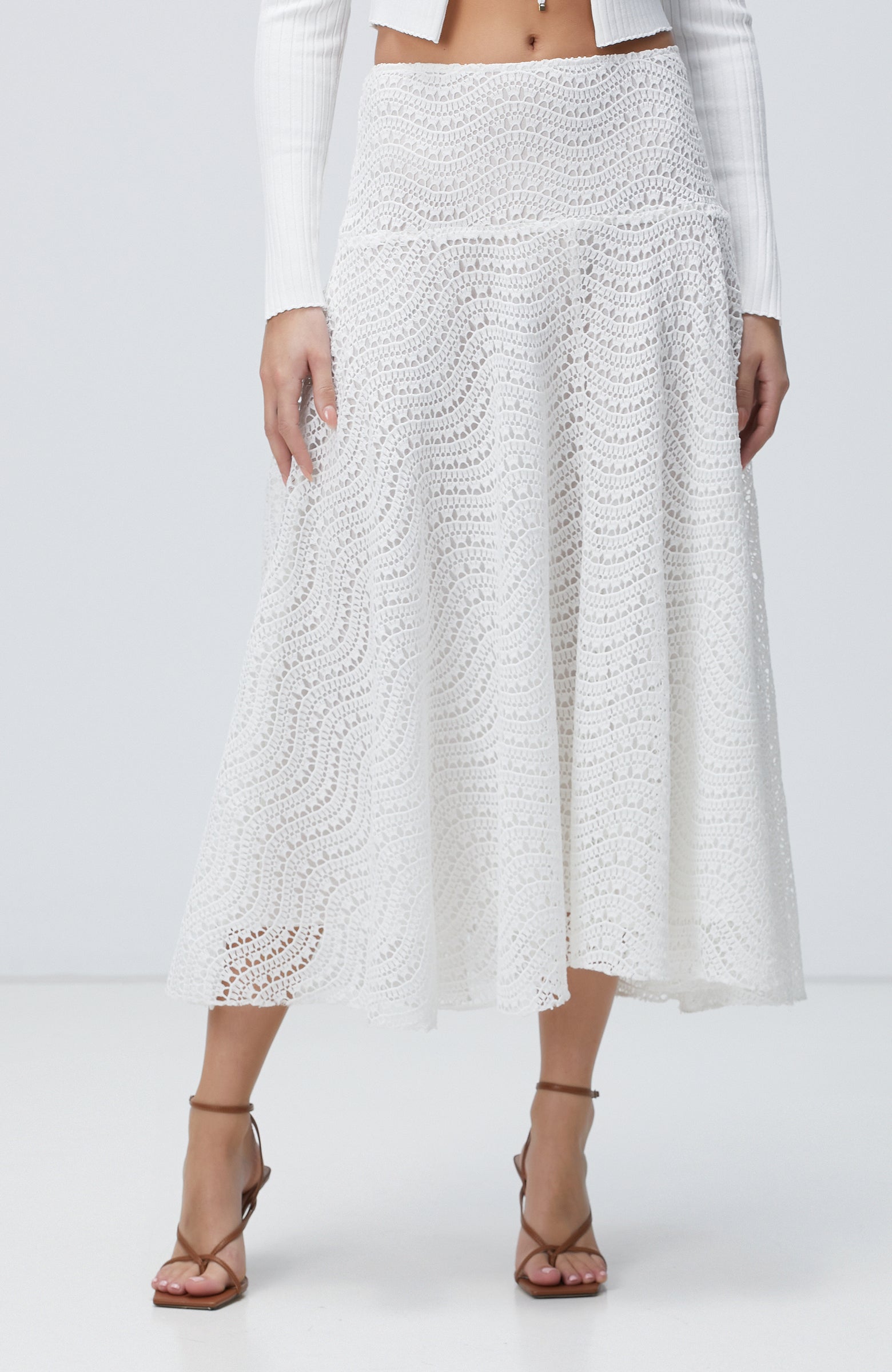 WOMEN'S Patterned Midi Skirt