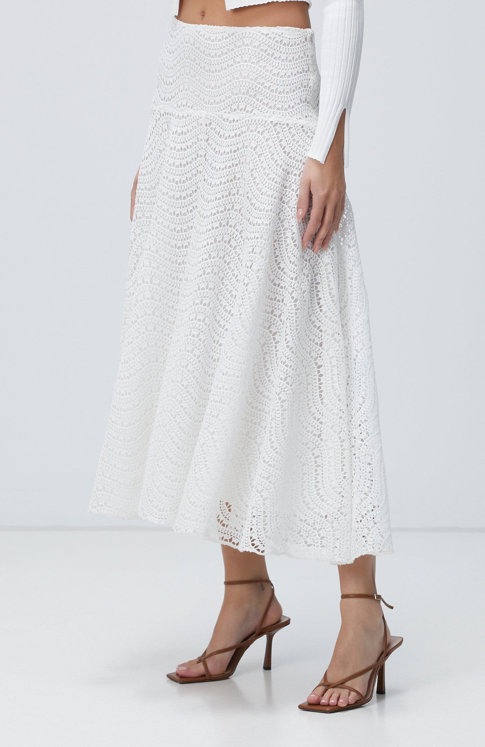 WOMEN'S Patterned Midi Skirt