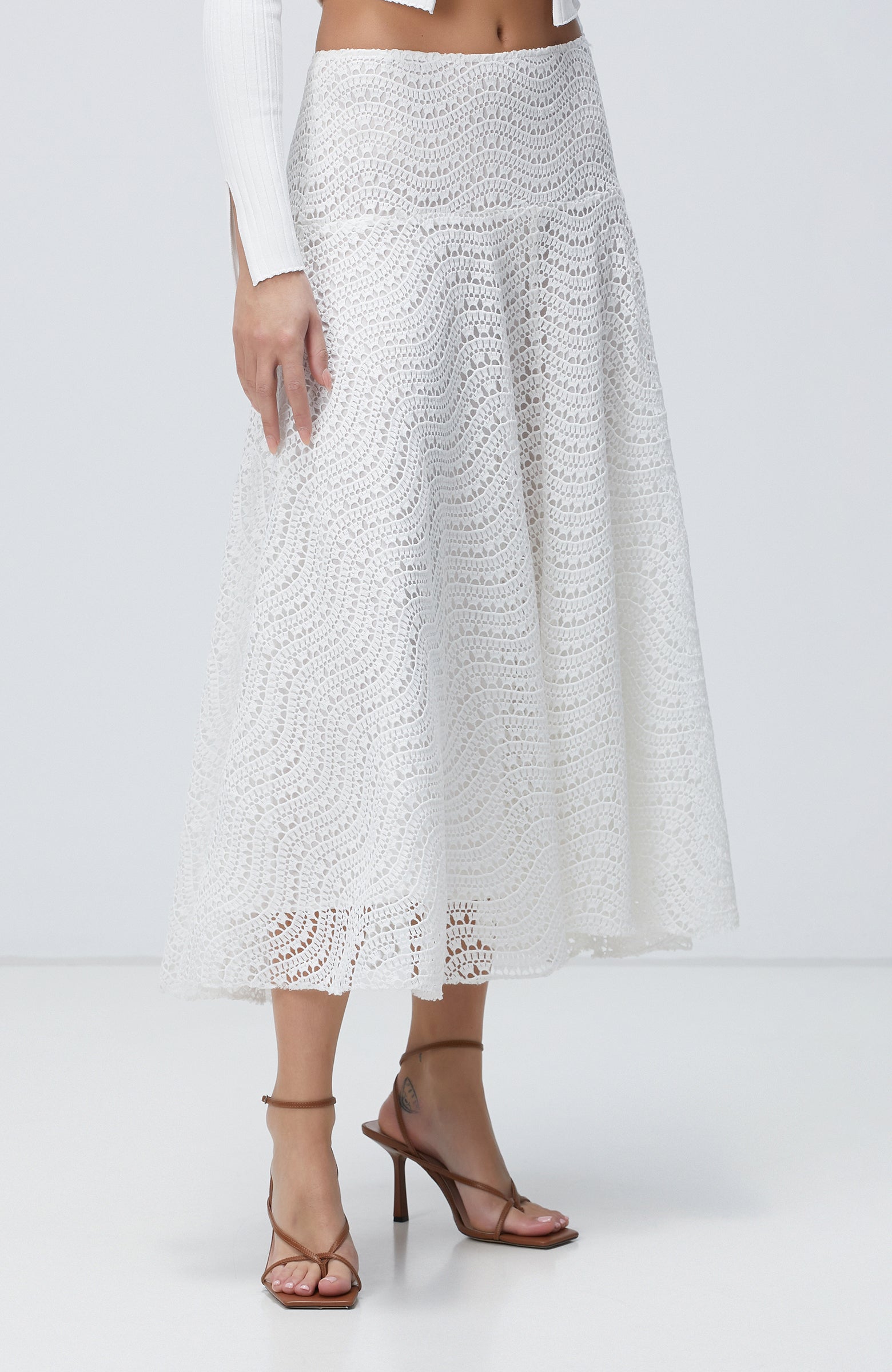 WOMEN'S Patterned Midi Skirt