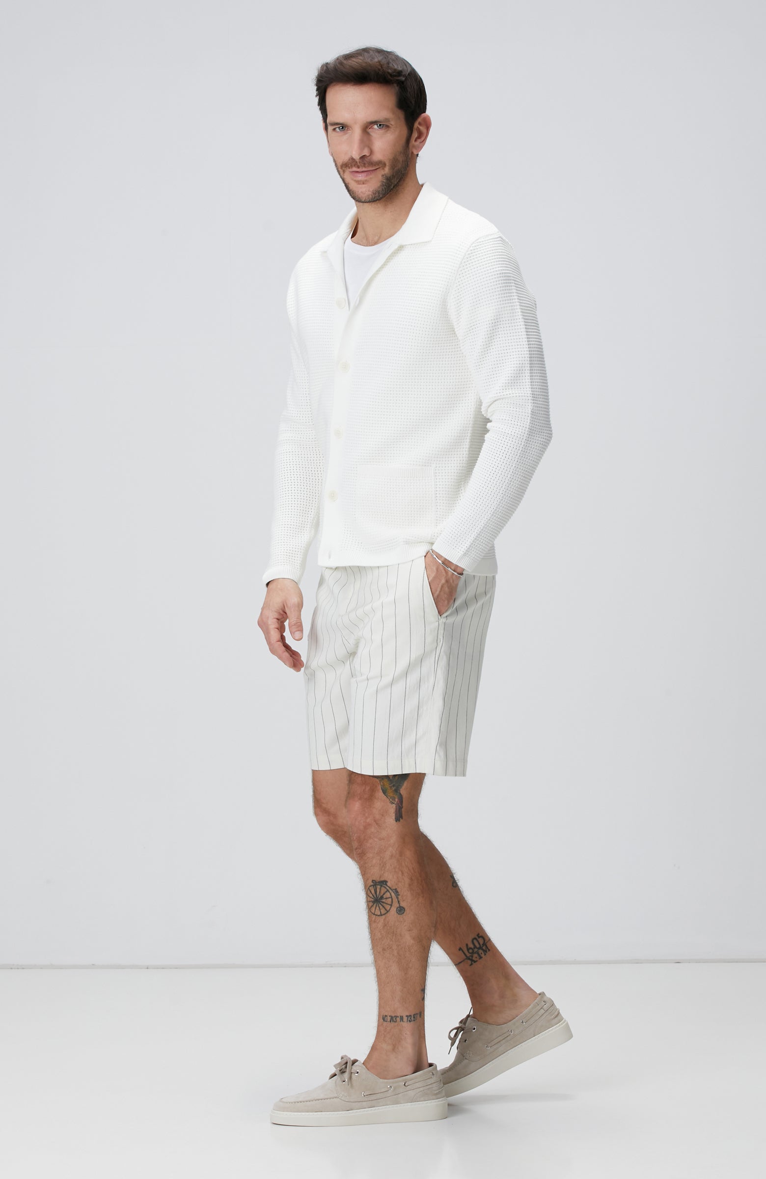 MEN'S White Cardigan