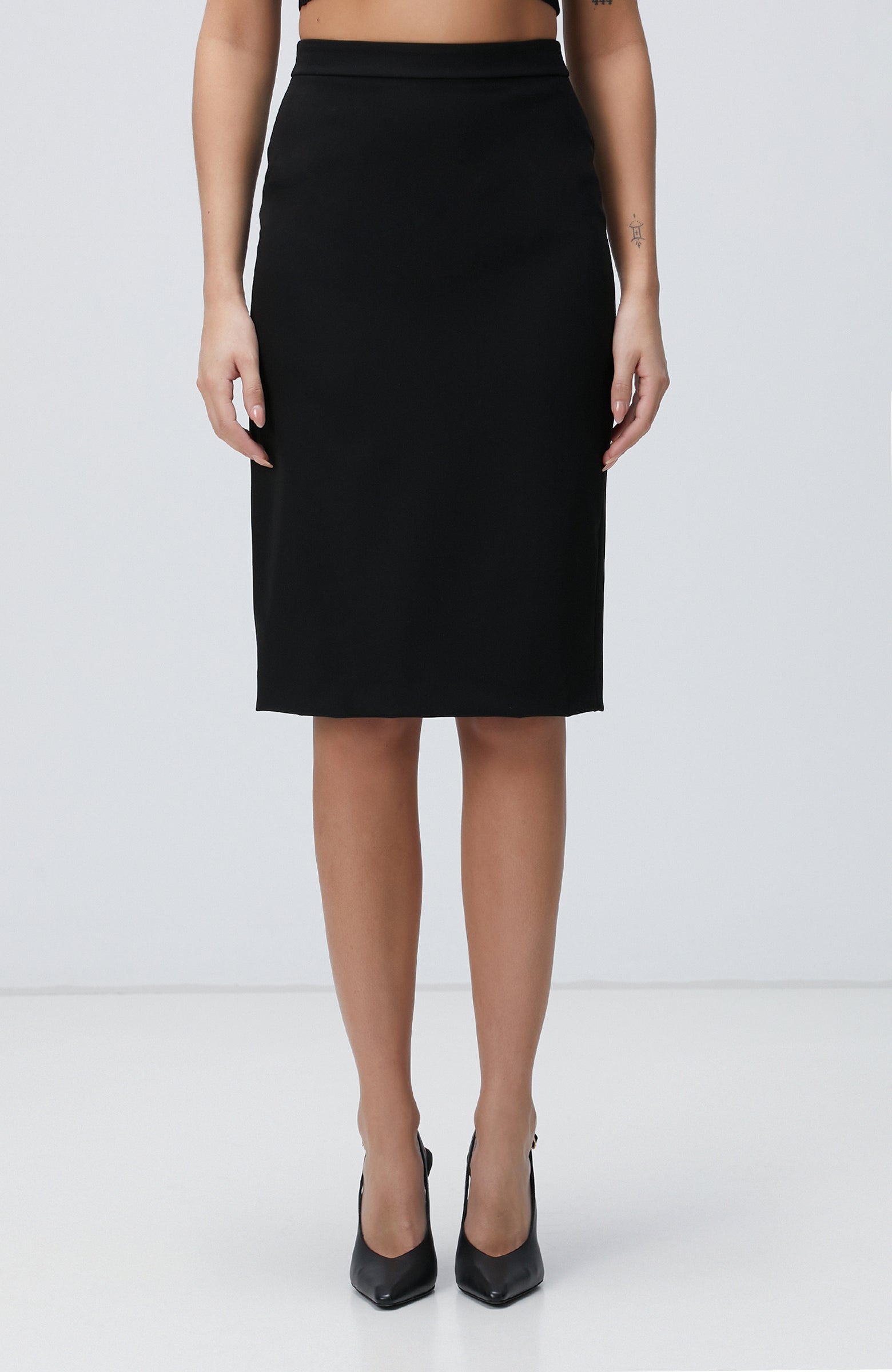 WOMEN'S Black Midi Pencil Skirt