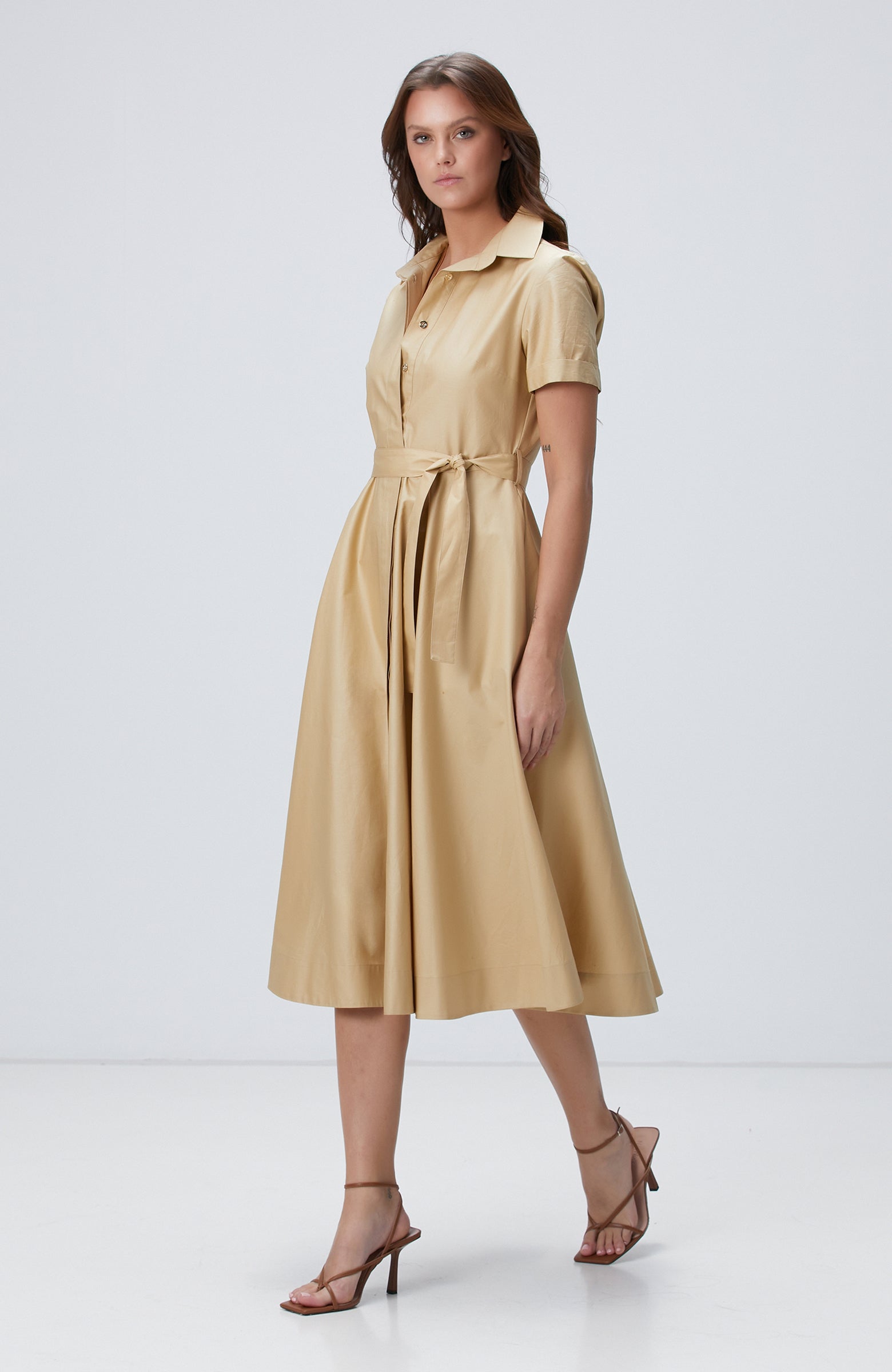 WOMEN'S Beige Midi Dress