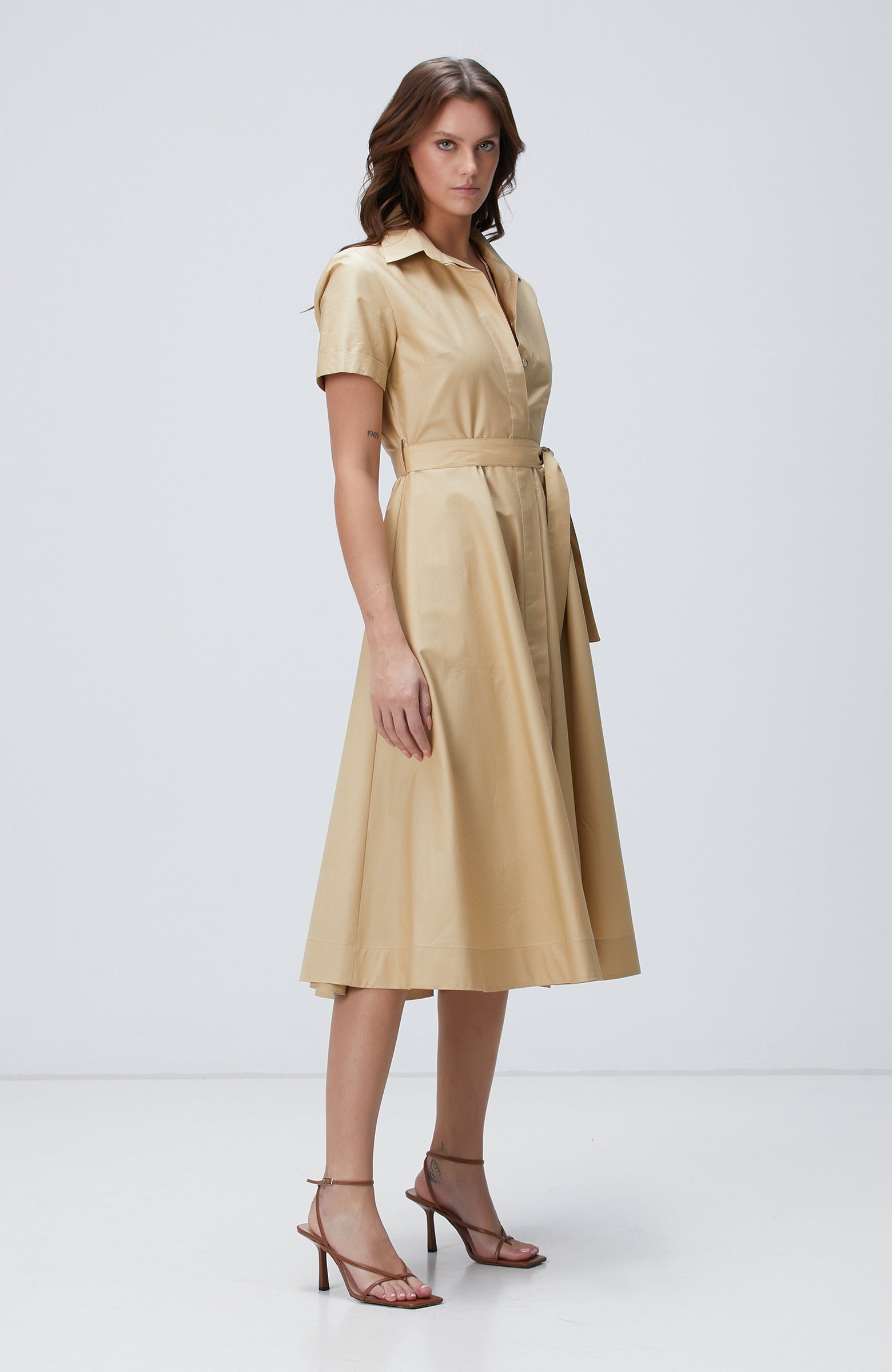 WOMEN'S Beige Midi Dress