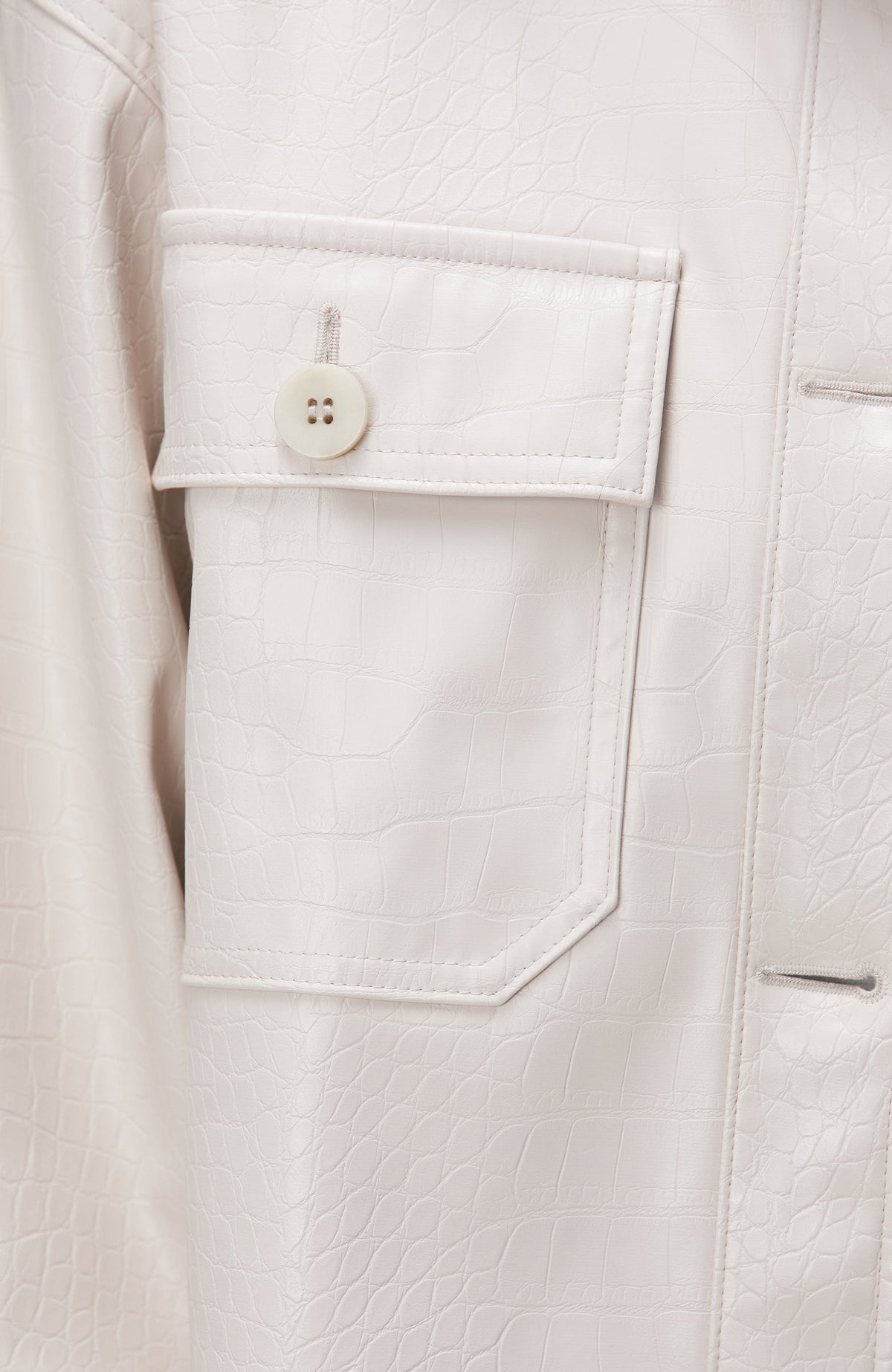 WOMEN'S Light Beige Vegan Leather Coat