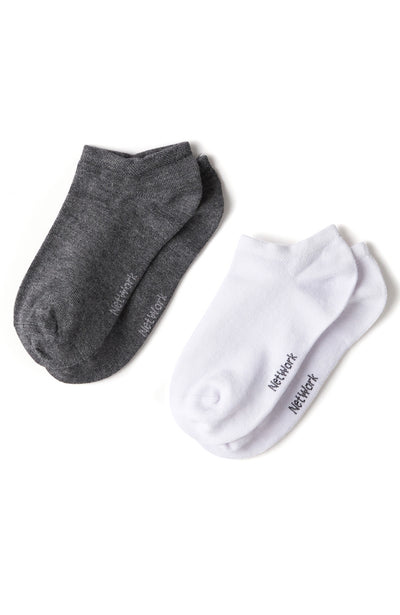 WOMEN'S Gray White 2-Pack Bamboo Socks