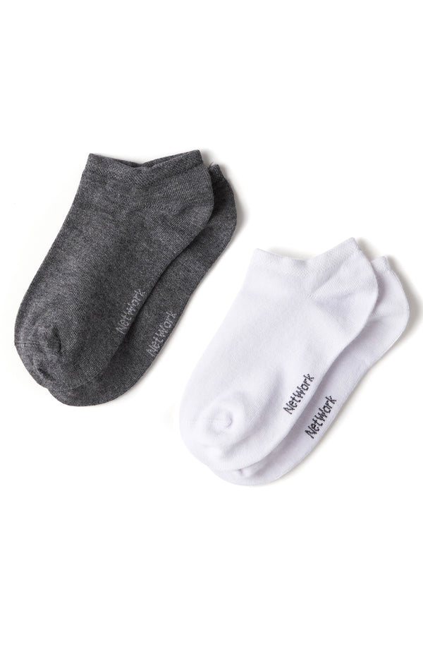 WOMEN'S Gray White 2-Pack Bamboo Socks