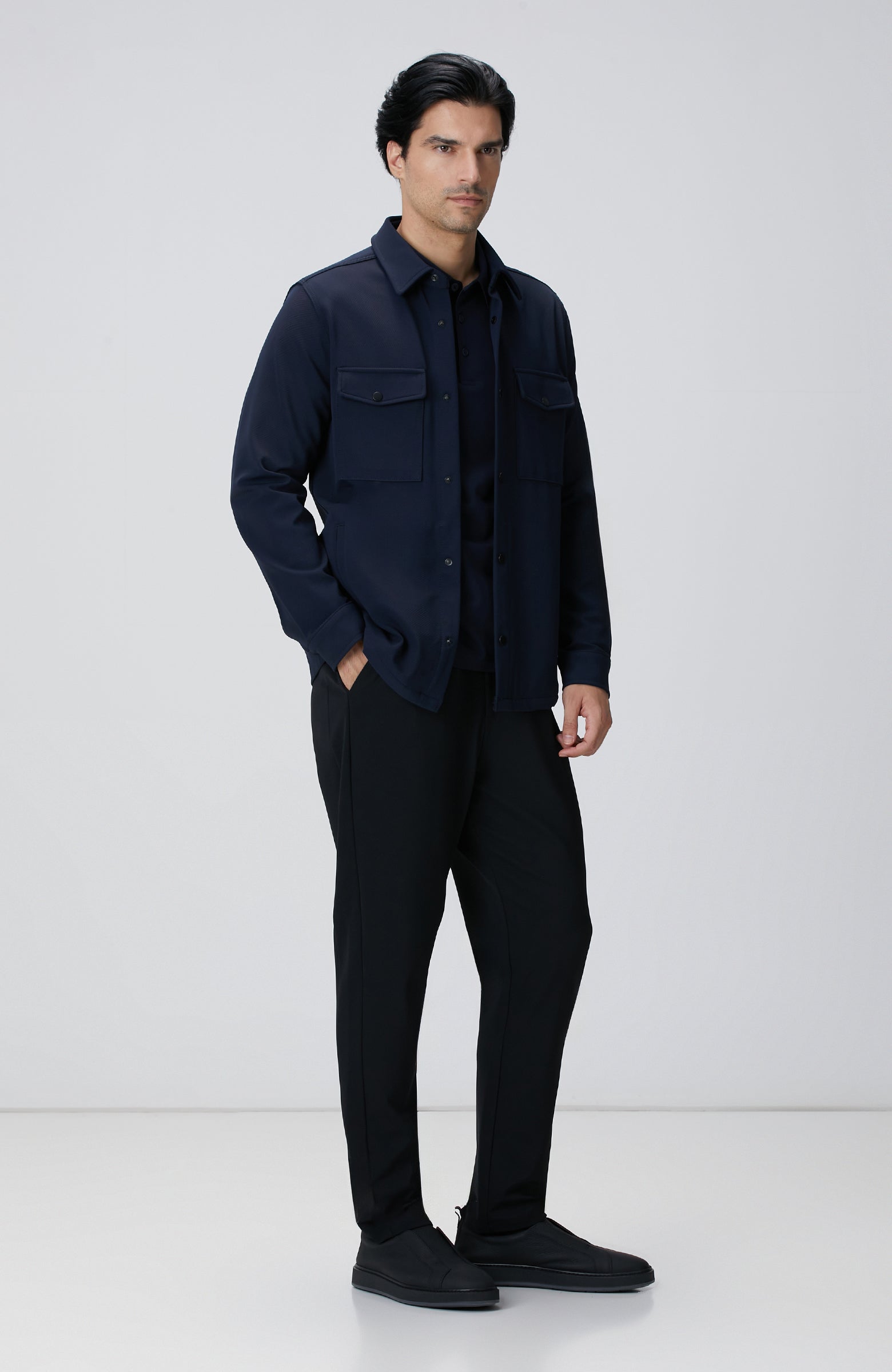 MEN'S Navy Blue N-Tech Polo Collar T-shirt