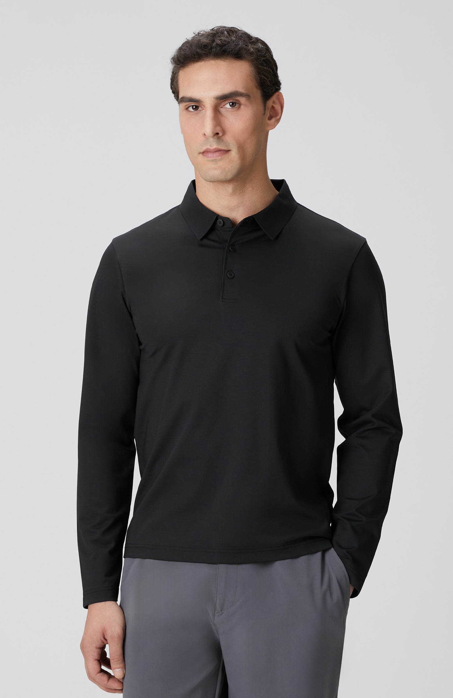 MEN'S N-Tech Black Polo Collar T-shirt