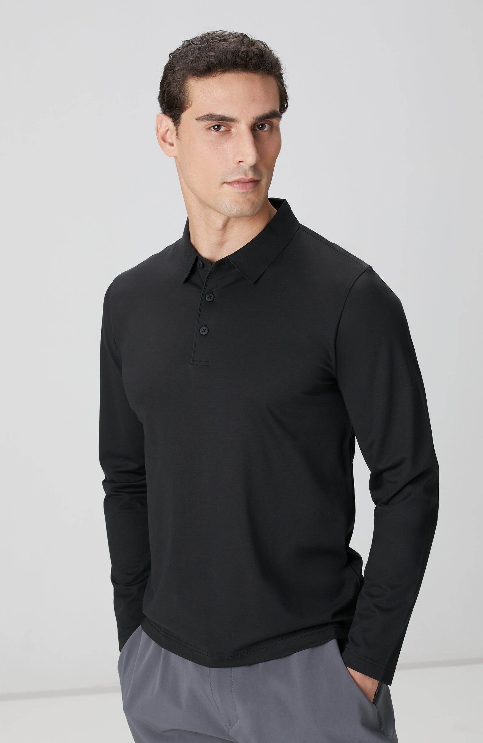 MEN'S N-Tech Black Polo Collar T-shirt