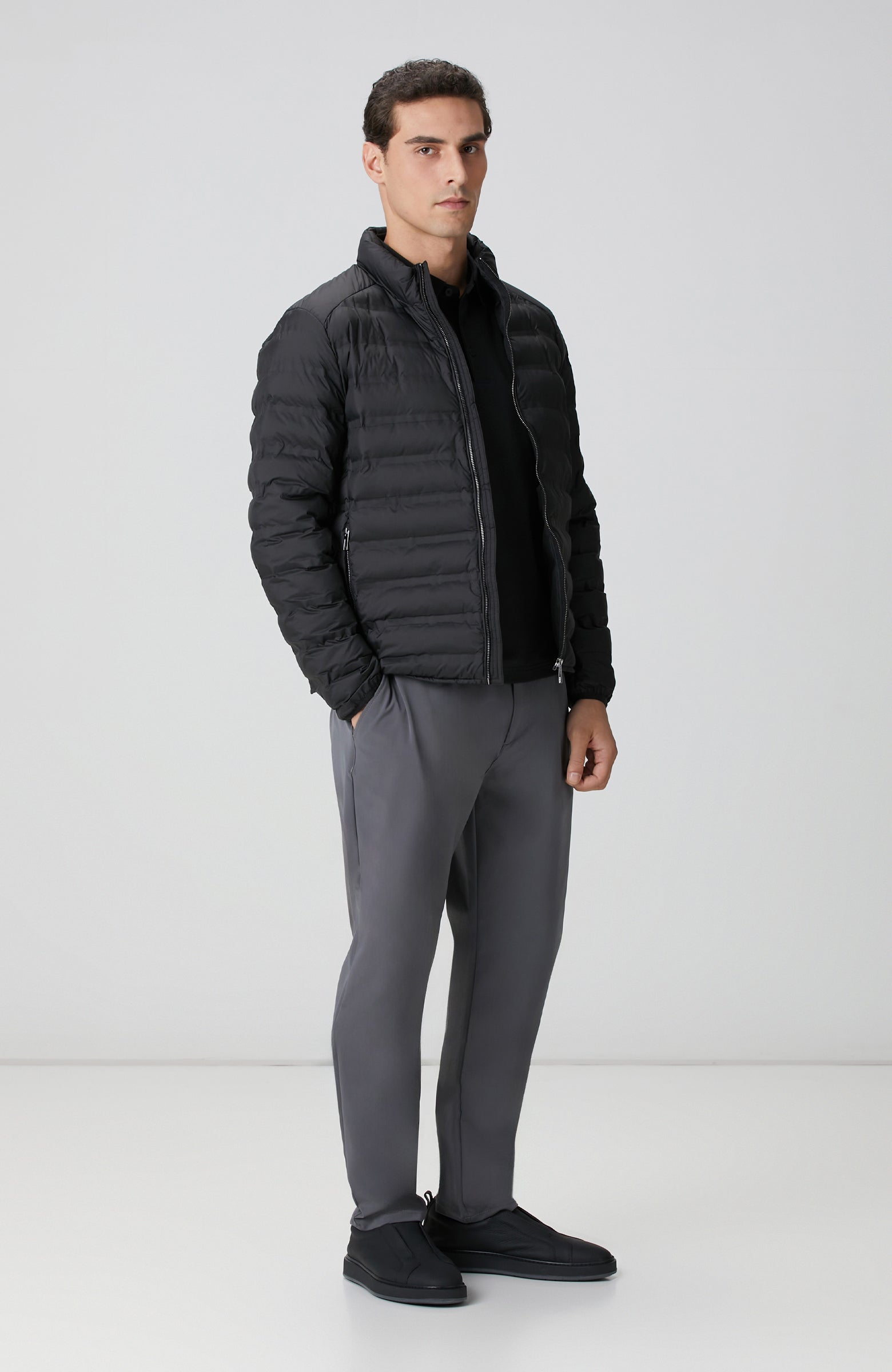 MEN'S N-Tech Black Polo Collar T-shirt