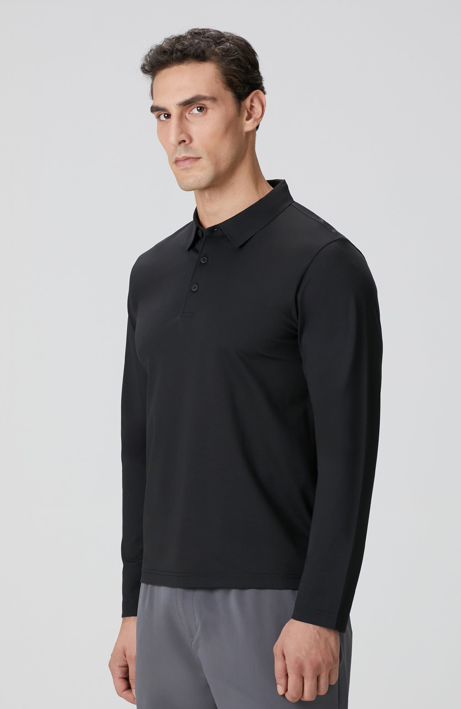 MEN'S N-Tech Black Polo Collar T-shirt