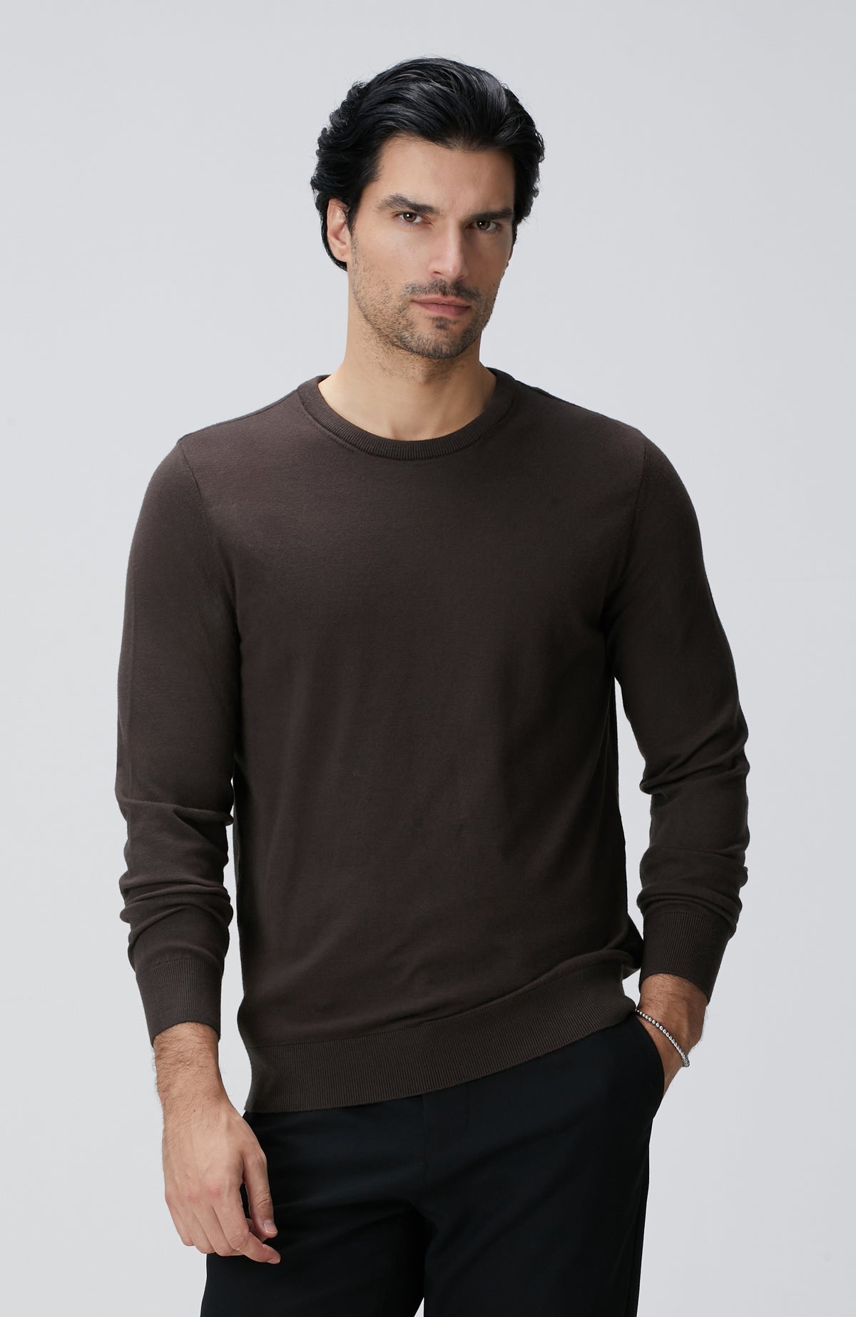MEN'S Brown Knit Sweater