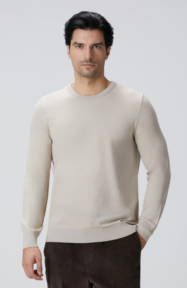 MEN'S Beige Melange Basic Sweater