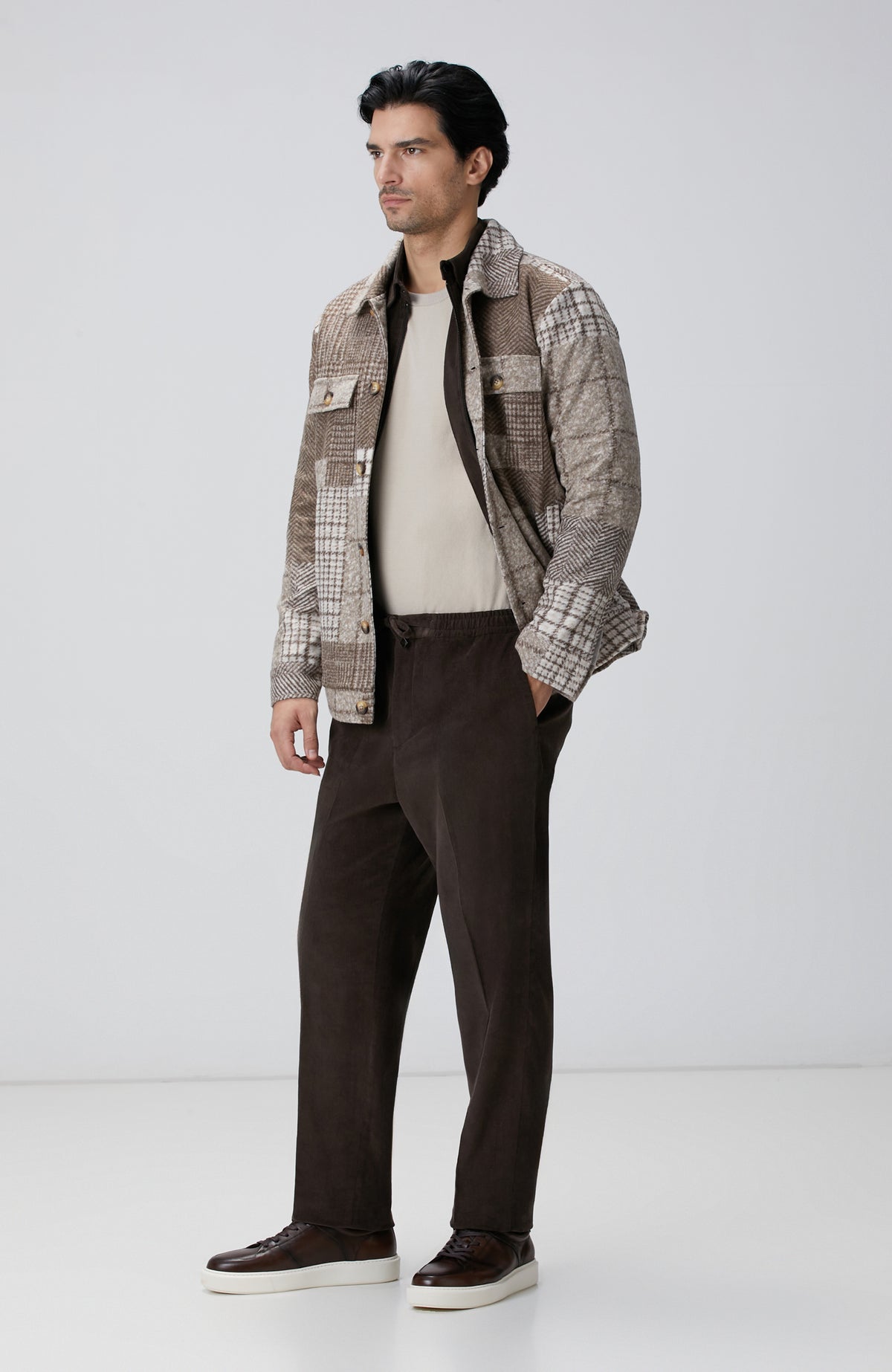 MEN'S Beige Melange Basic Sweater