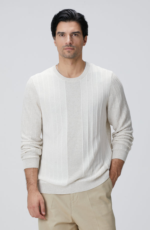 MEN'S Natural Patterned Knitwear Sweater