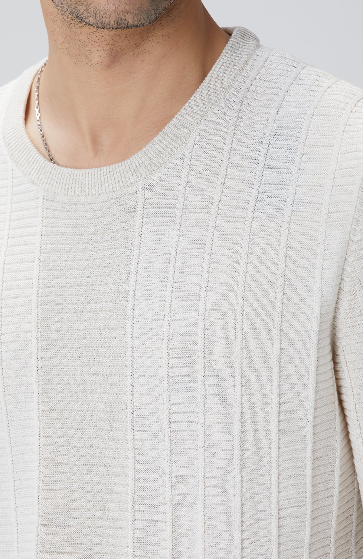 MEN'S Natural Patterned Knitwear Sweater