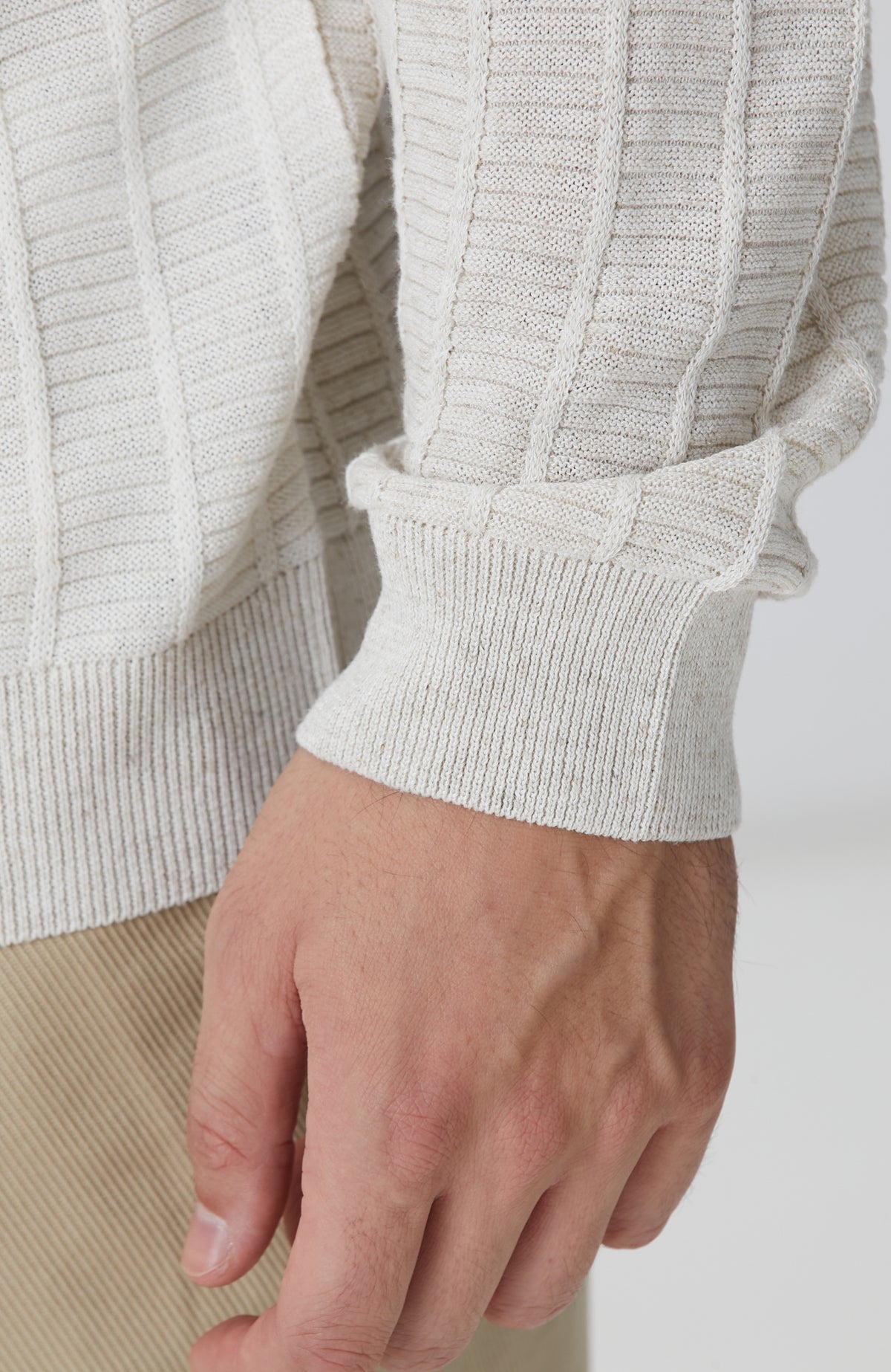 MEN'S Natural Patterned Knitwear Sweater