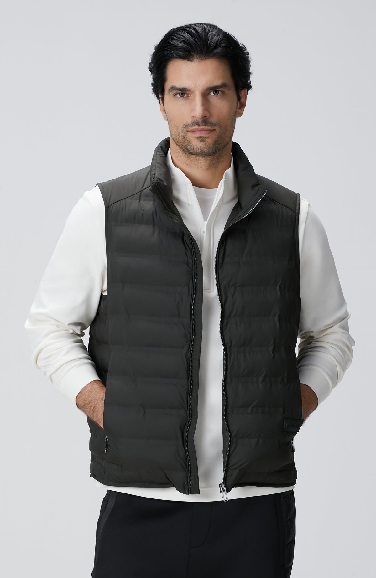MEN'S Khaki Puffer Casual Vest
