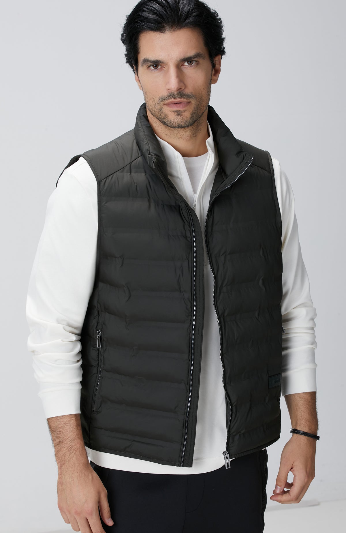 MEN'S Khaki Puffer Casual Vest