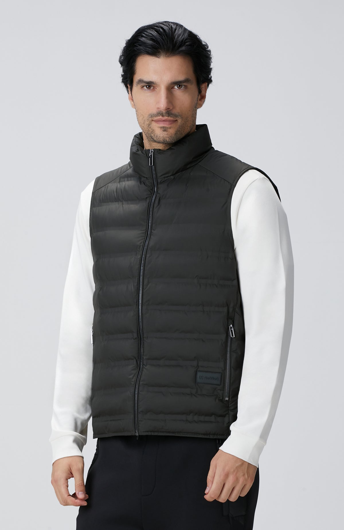 MEN'S Khaki Puffer Casual Vest