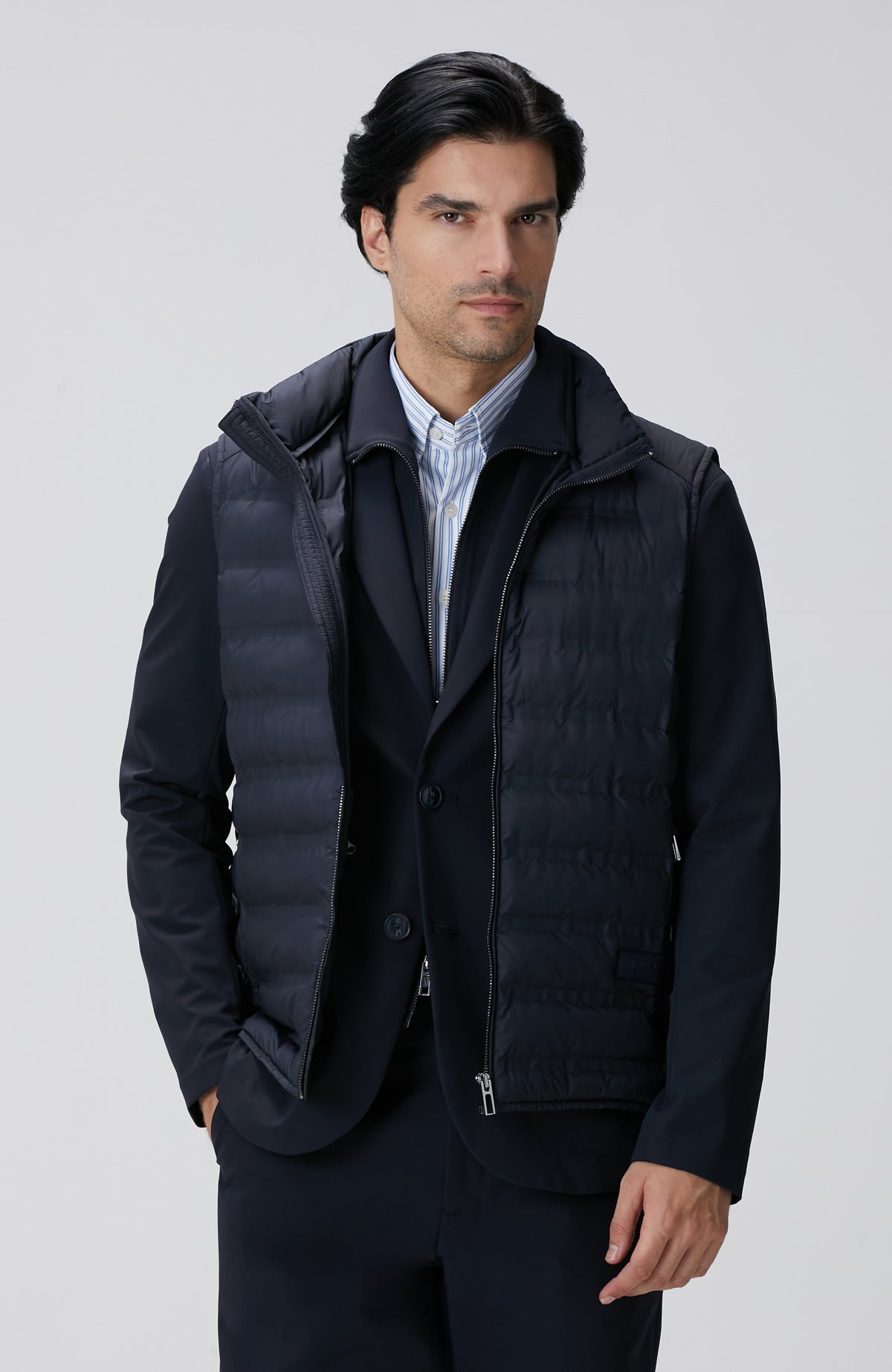 MEN'S Navy Blue Puffer Casual Vest
