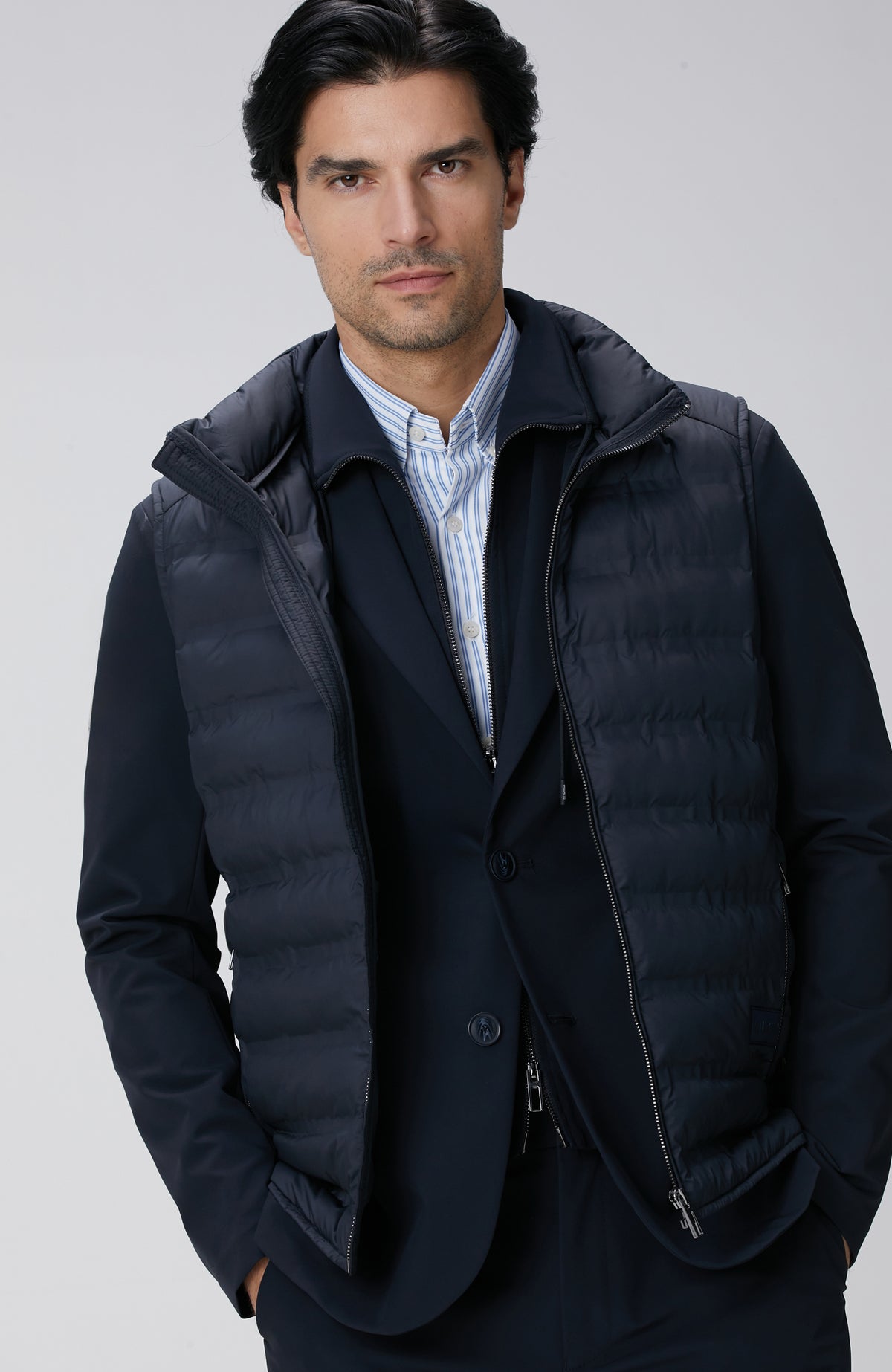 MEN'S Navy Blue Puffer Casual Vest