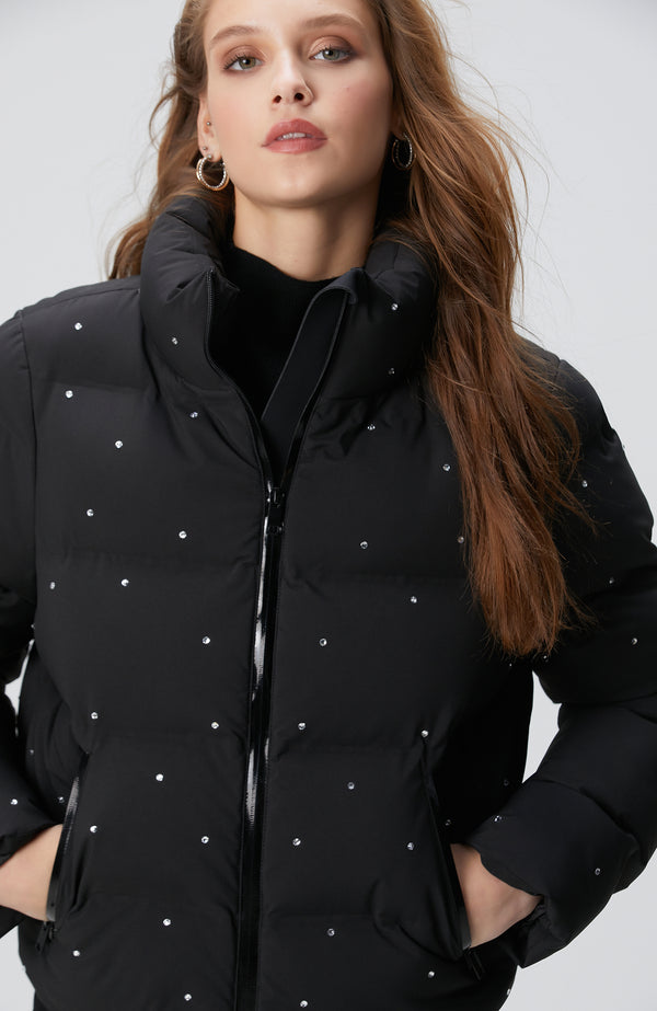 WOMEN'S Black Stone Puffer Coat
