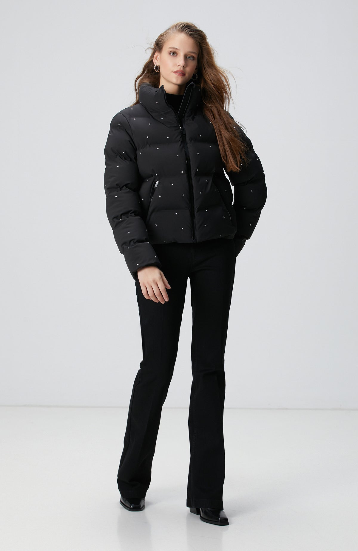 WOMEN'S Black Stone Puffer Coat