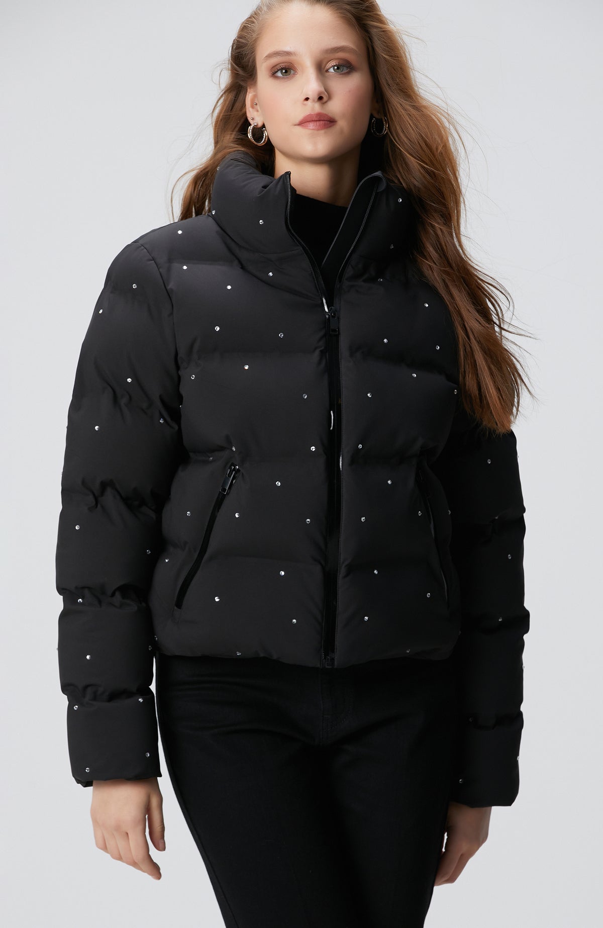 WOMEN'S Black Stone Puffer Coat
