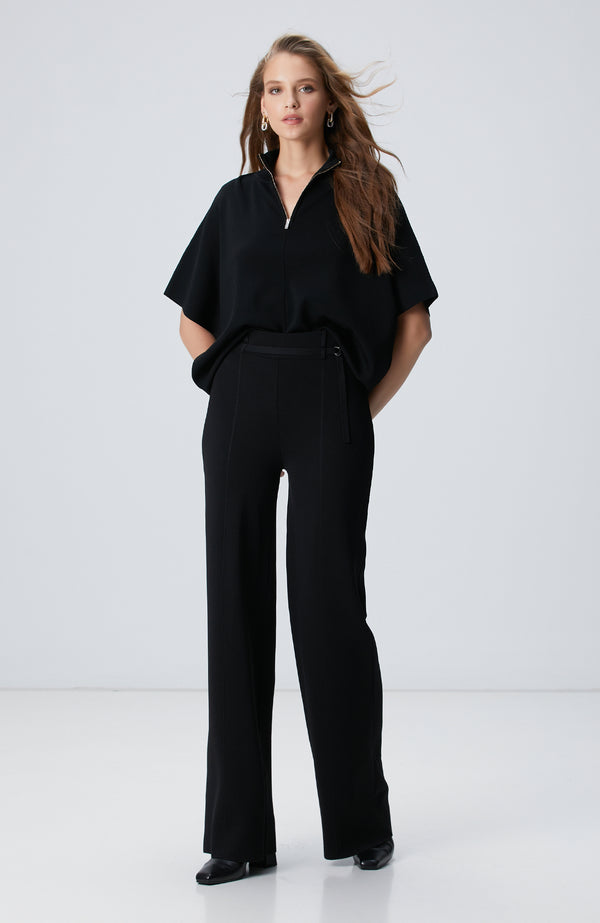 WOMEN'S Black Loose Form Basic Knitwear Pants