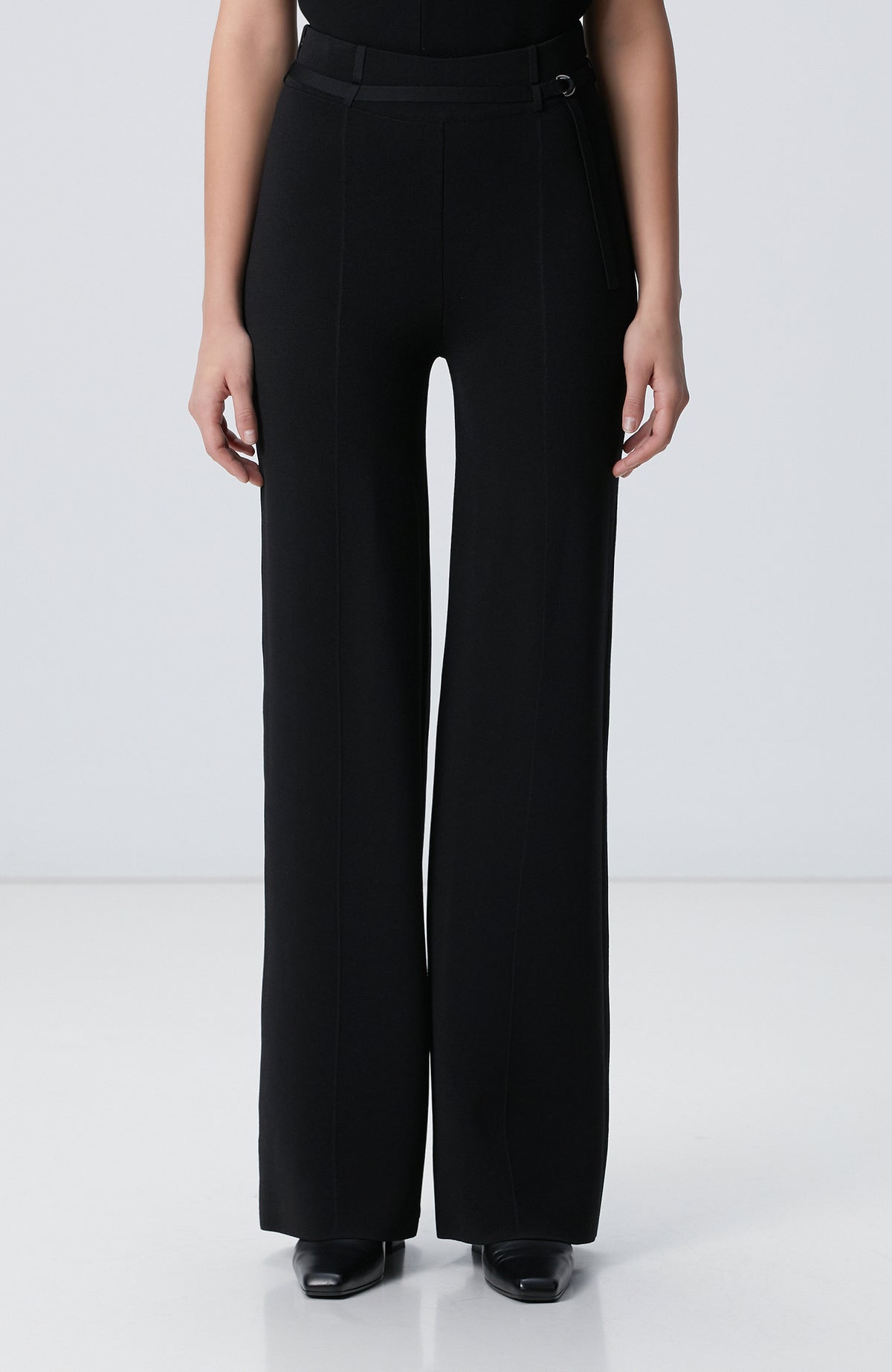 WOMEN'S Black Loose Form Basic Knitwear Pants