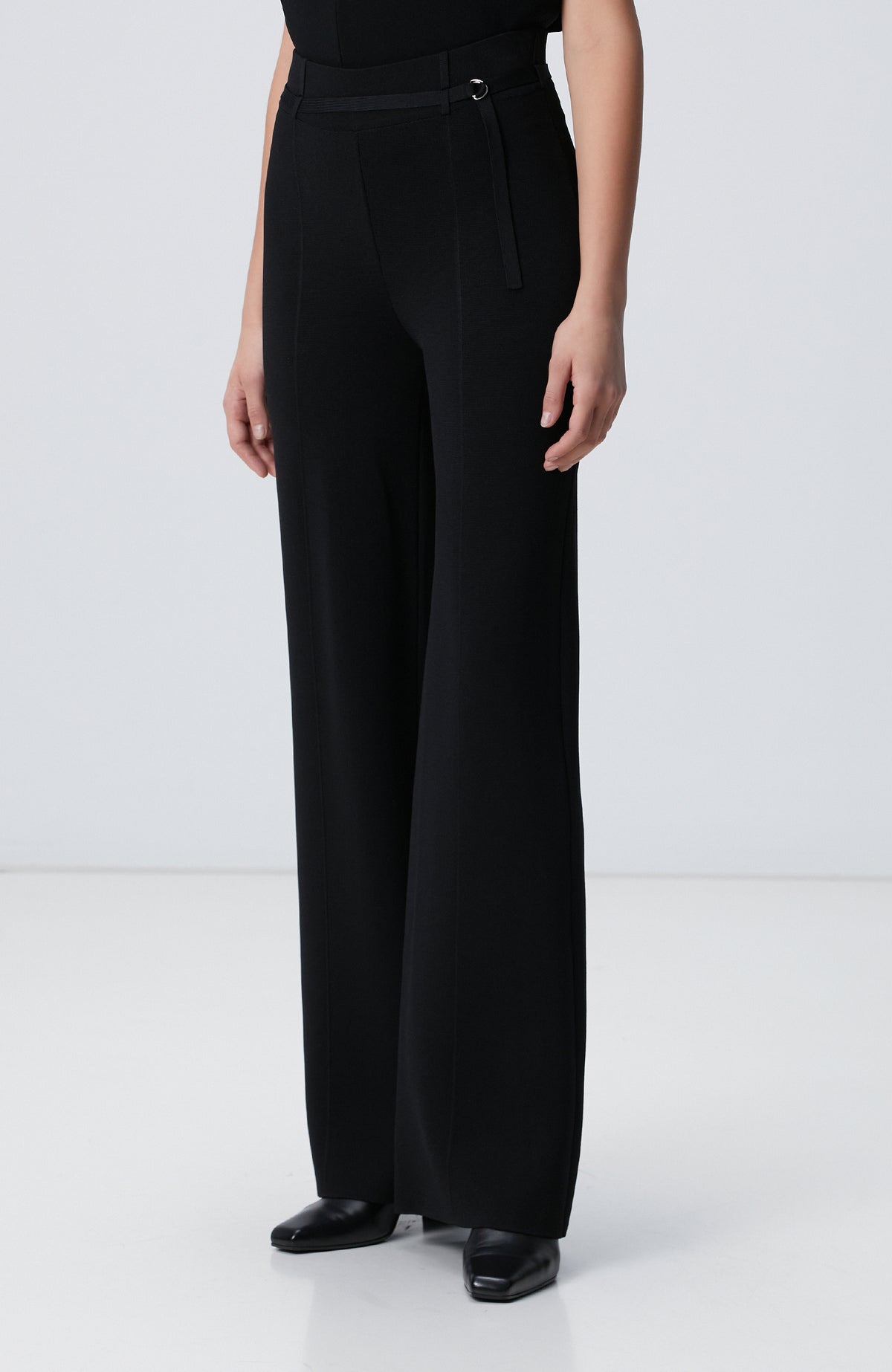 WOMEN'S Black Loose Form Basic Knitwear Pants