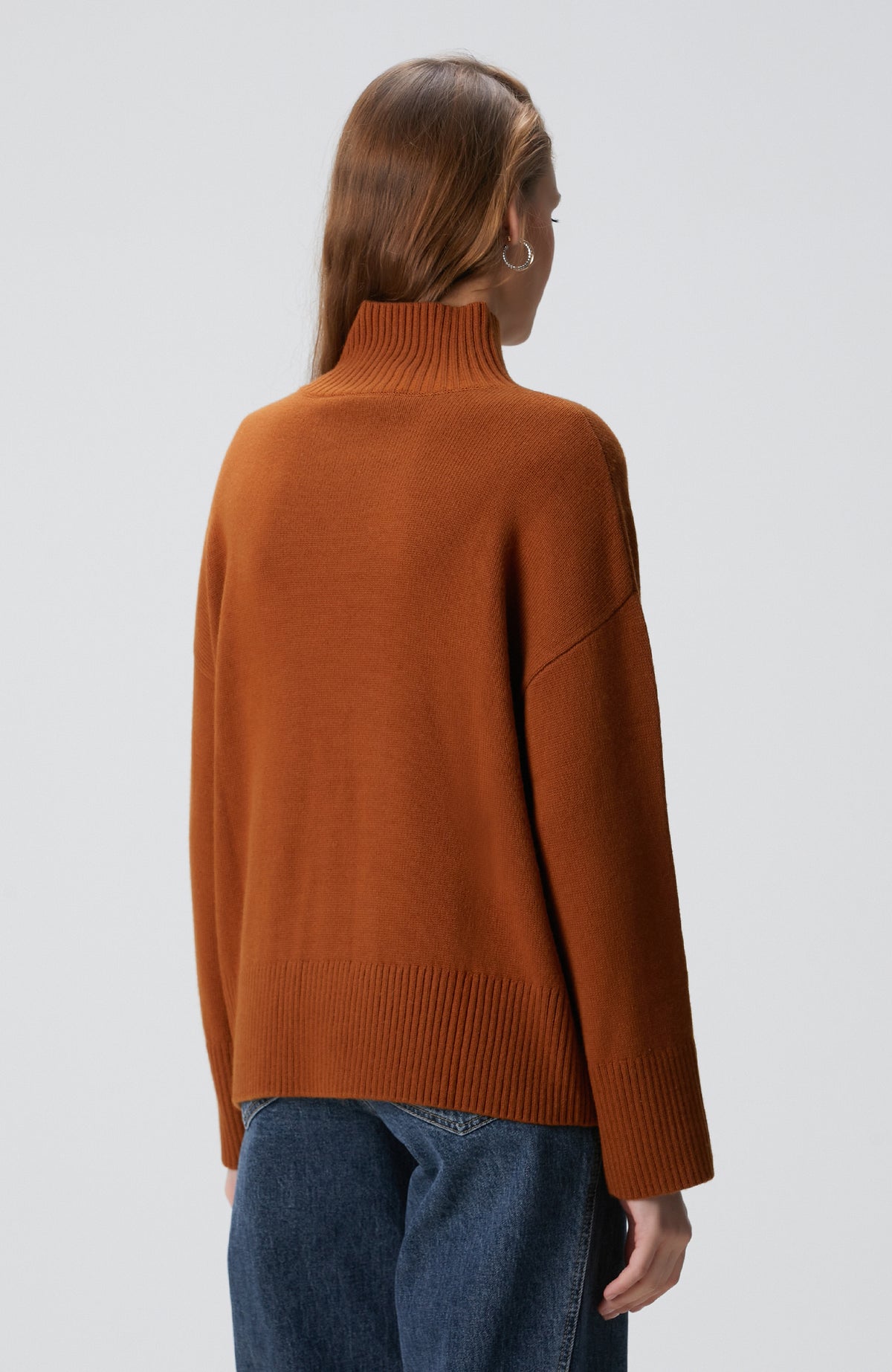 WOMEN'S Camel Wool Blend Knitwear Sweater