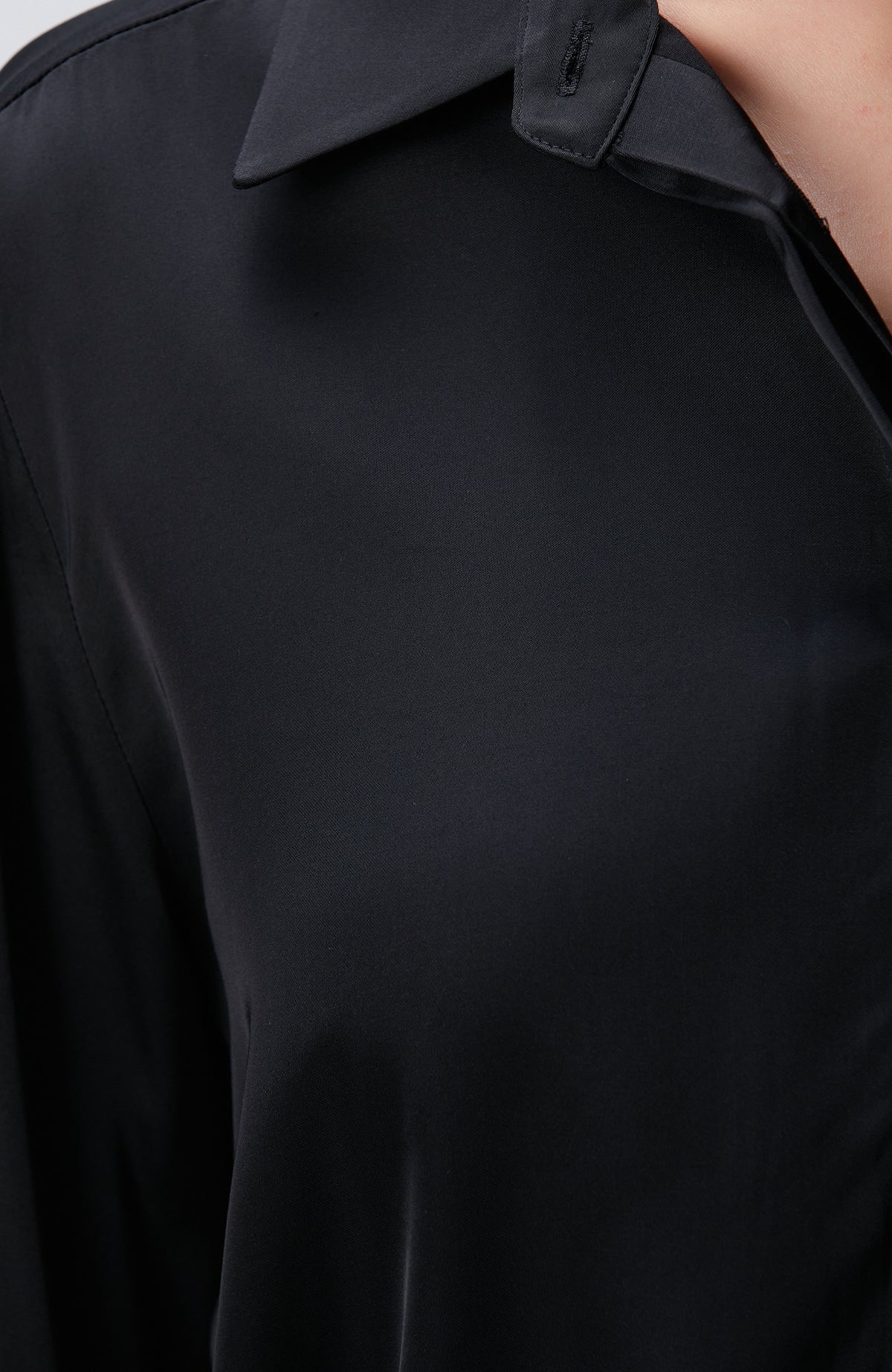 WOMEN'S Black Satin Shirt