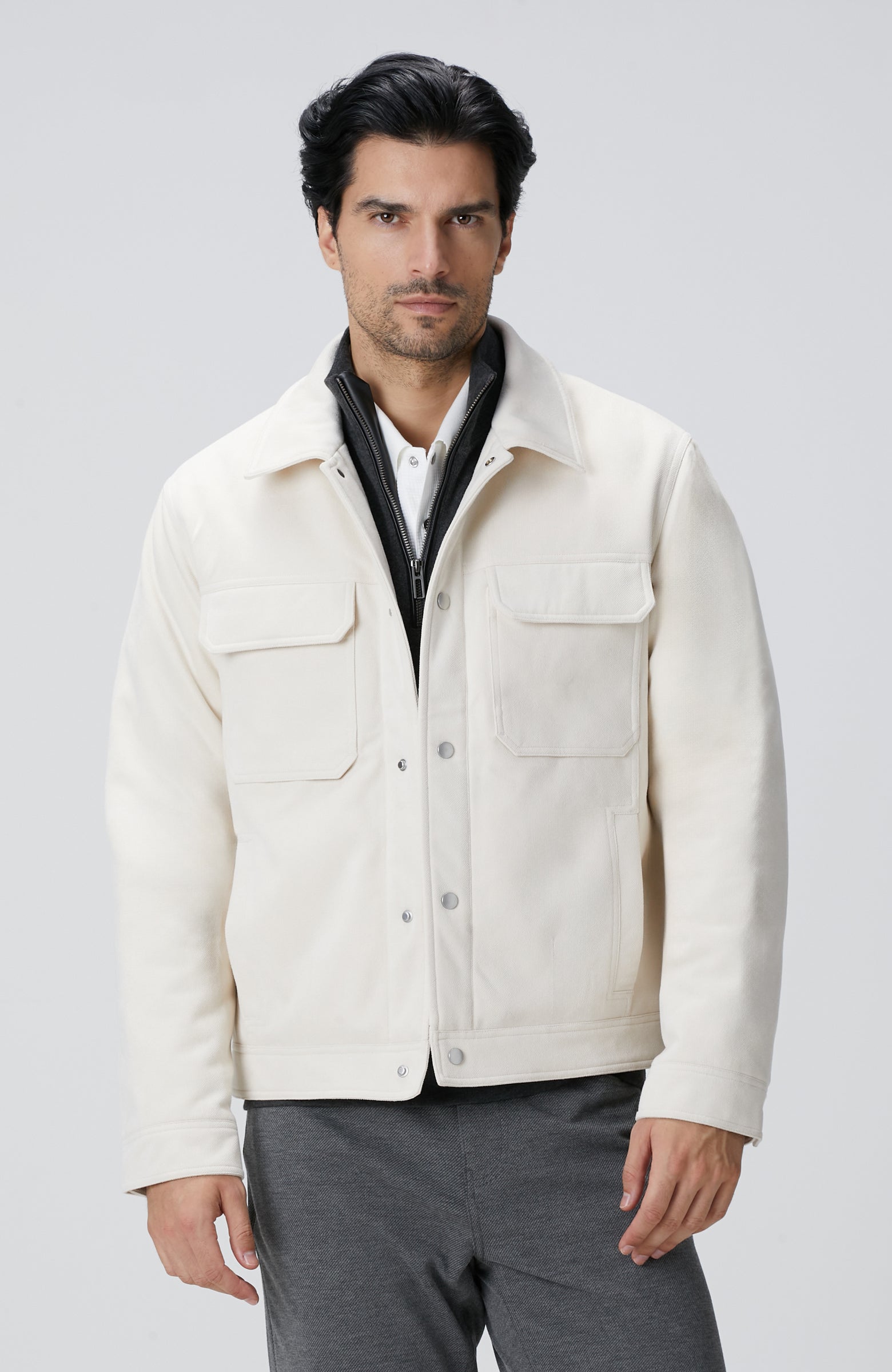 MEN'S Off-White Quilted Bonded Coat
