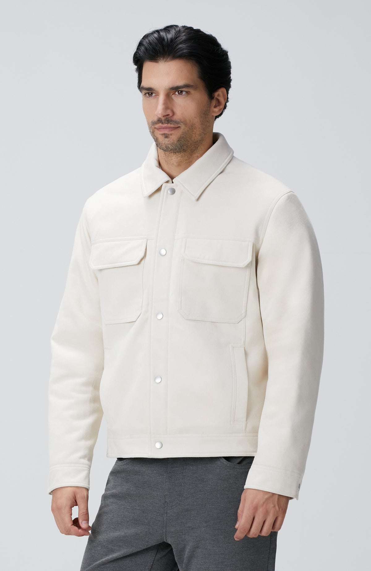 MEN'S Off-White Quilted Bonded Coat